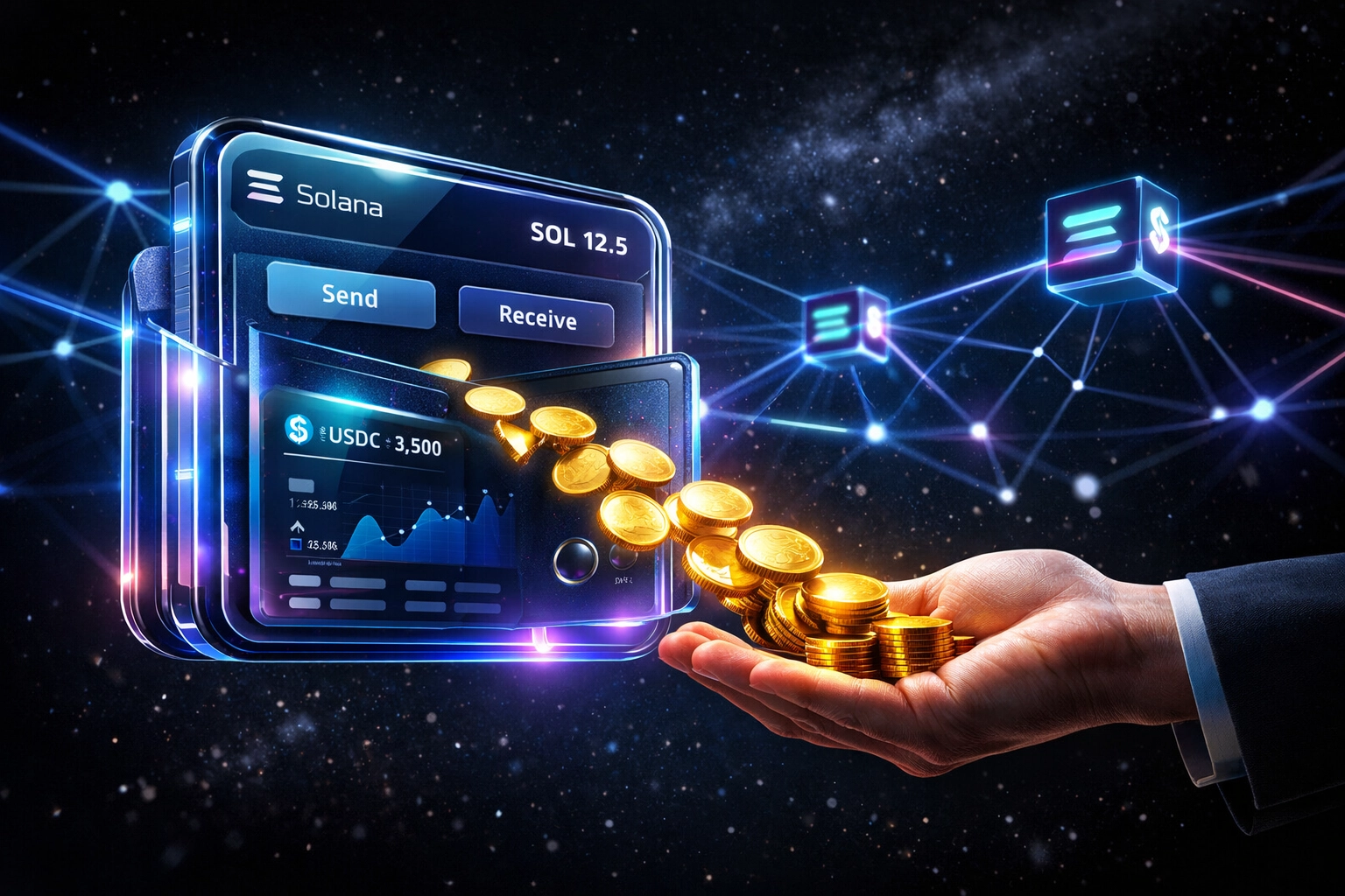 Self-custody crypto wallet with instant settlement for merchant payments