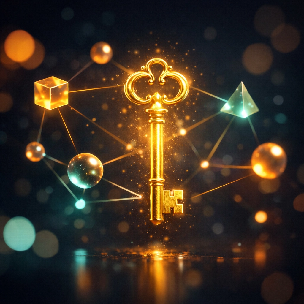 A glowing golden key representing clarity and mastery of real estate exam concepts.