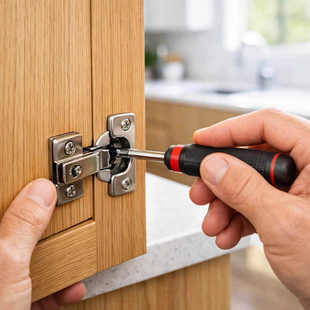Expert installation of custom light oak cabinets by a skilled craftsman for a Minnesota kitchen remodel.
