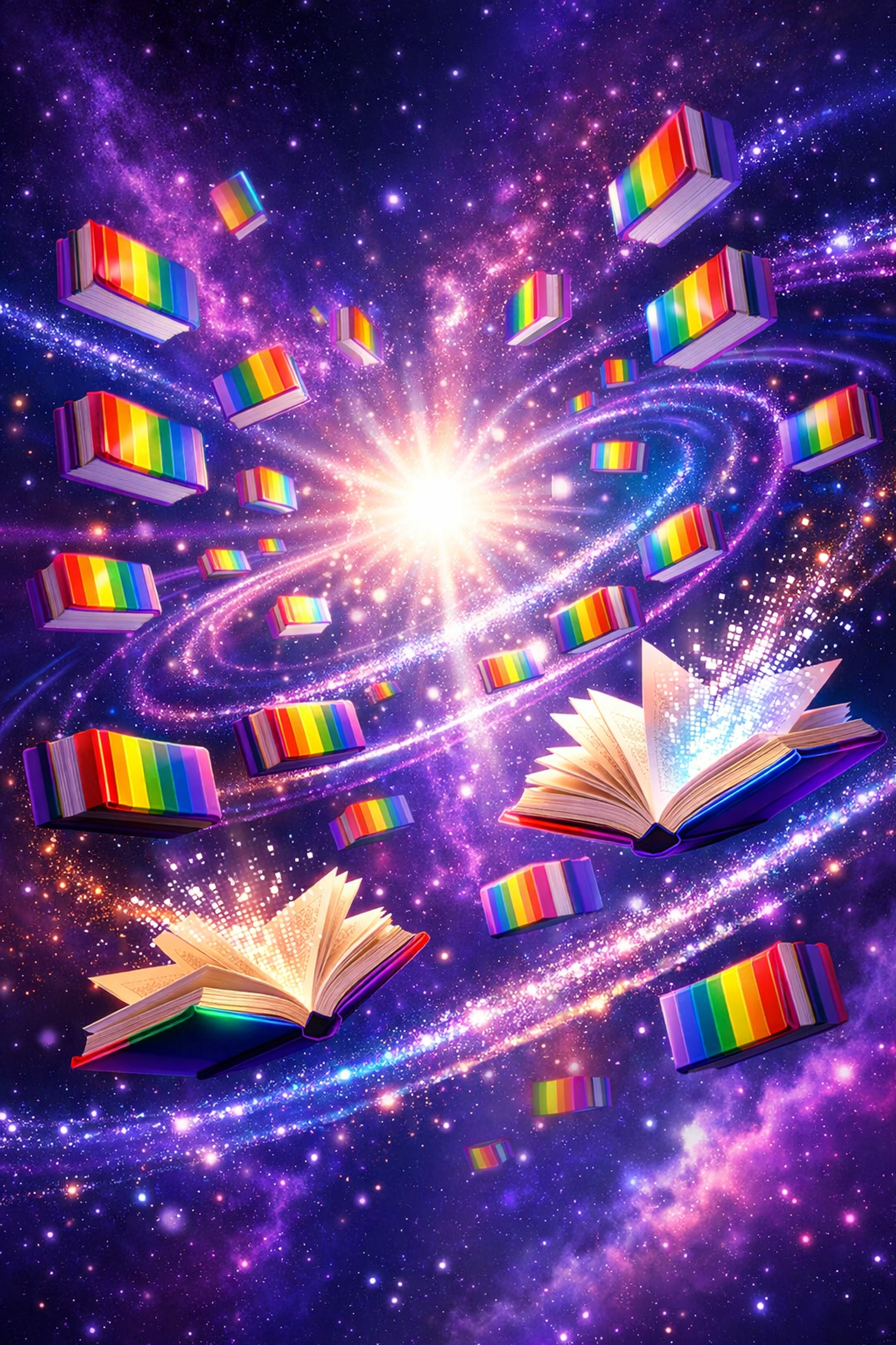Digital library of glowing LGBTQ+ ebooks and gay romance novels creating permanent queer archive