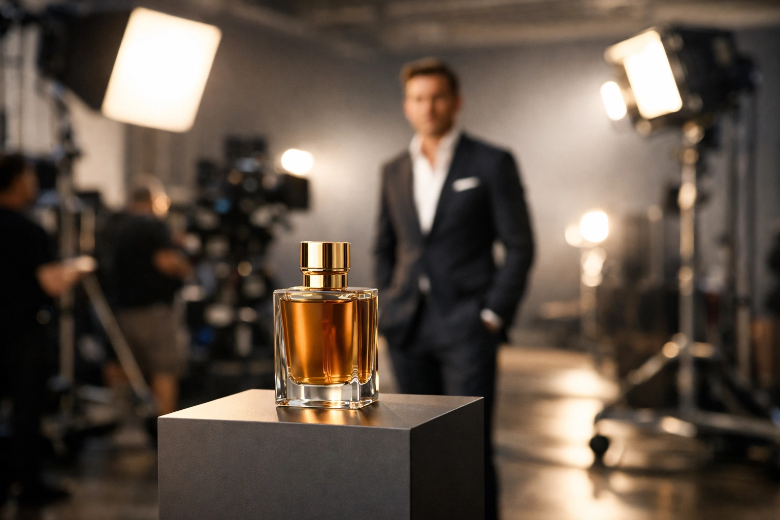 Luxury product on a professional film set demonstrating strong brand linkage for high-impact marketing.