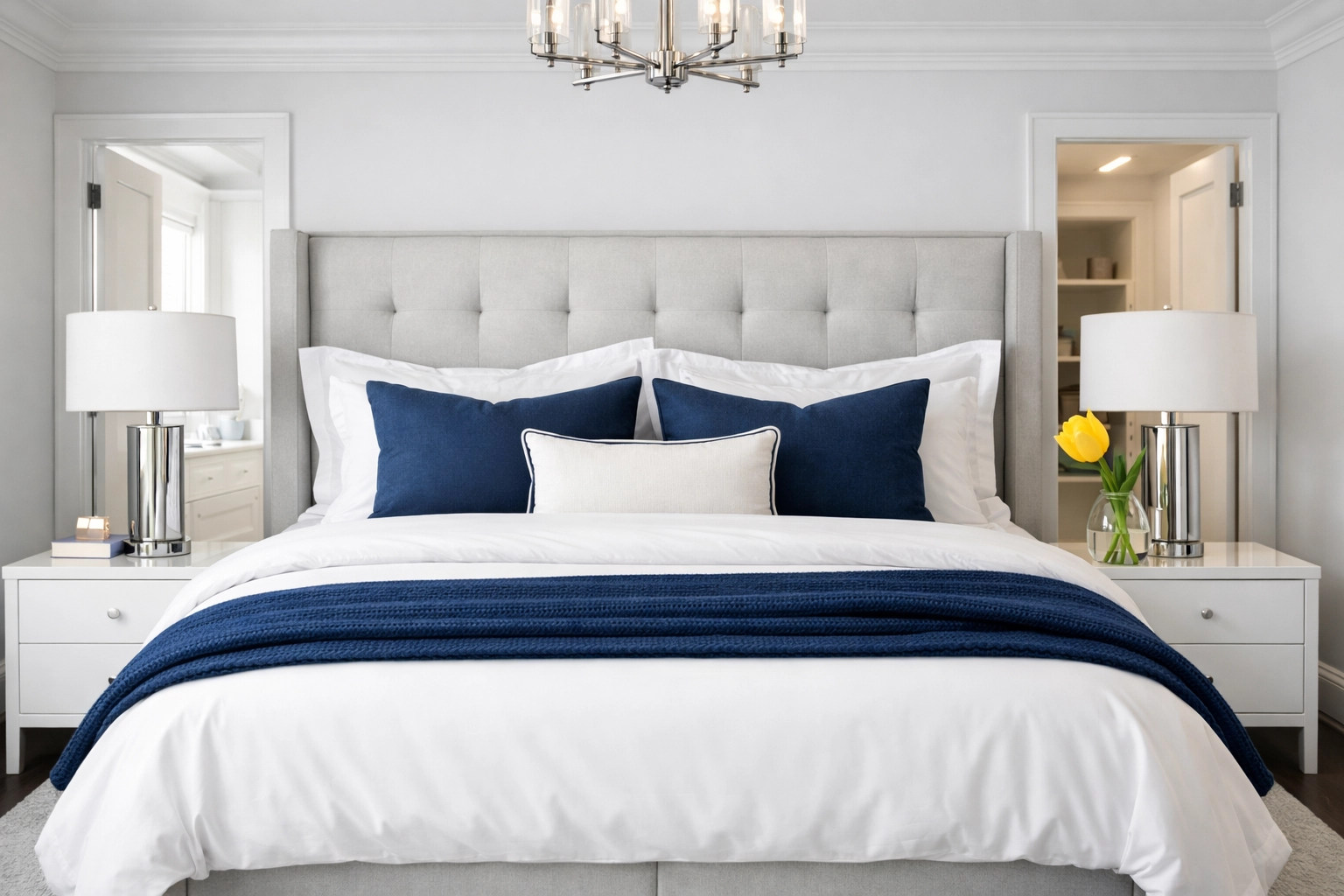 A spotless master bedroom sanctuary following a professional house cleaning Natick service visit.