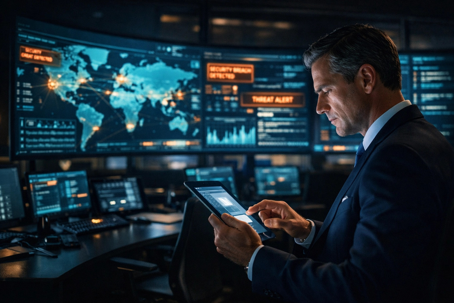 IT advisor in a cyber command center managing monitoring and incident response for clients.