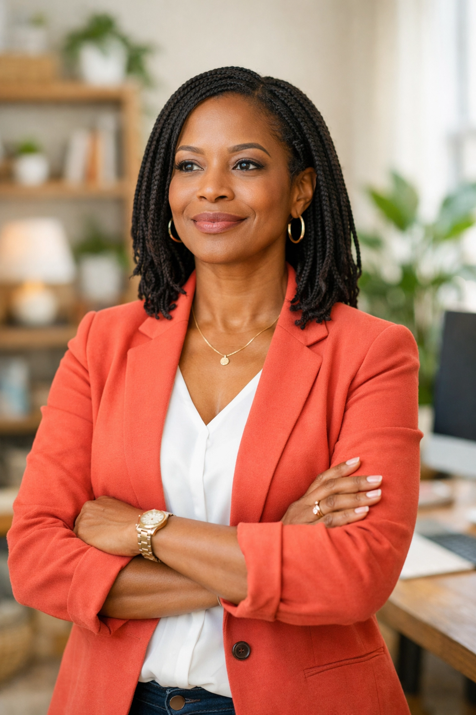 Professional Black woman leader in a modern office, representing the dignity and confidence of financial security.