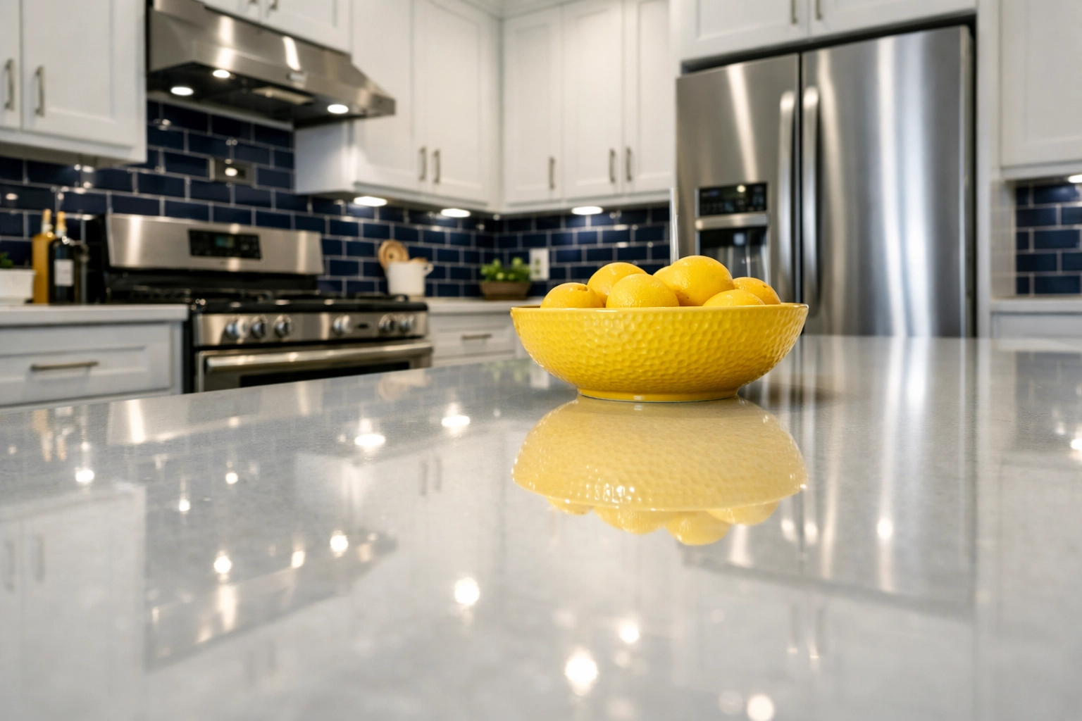 Move-out cleaning Worcester service results in a gleaming luxury kitchen in the Canal District.