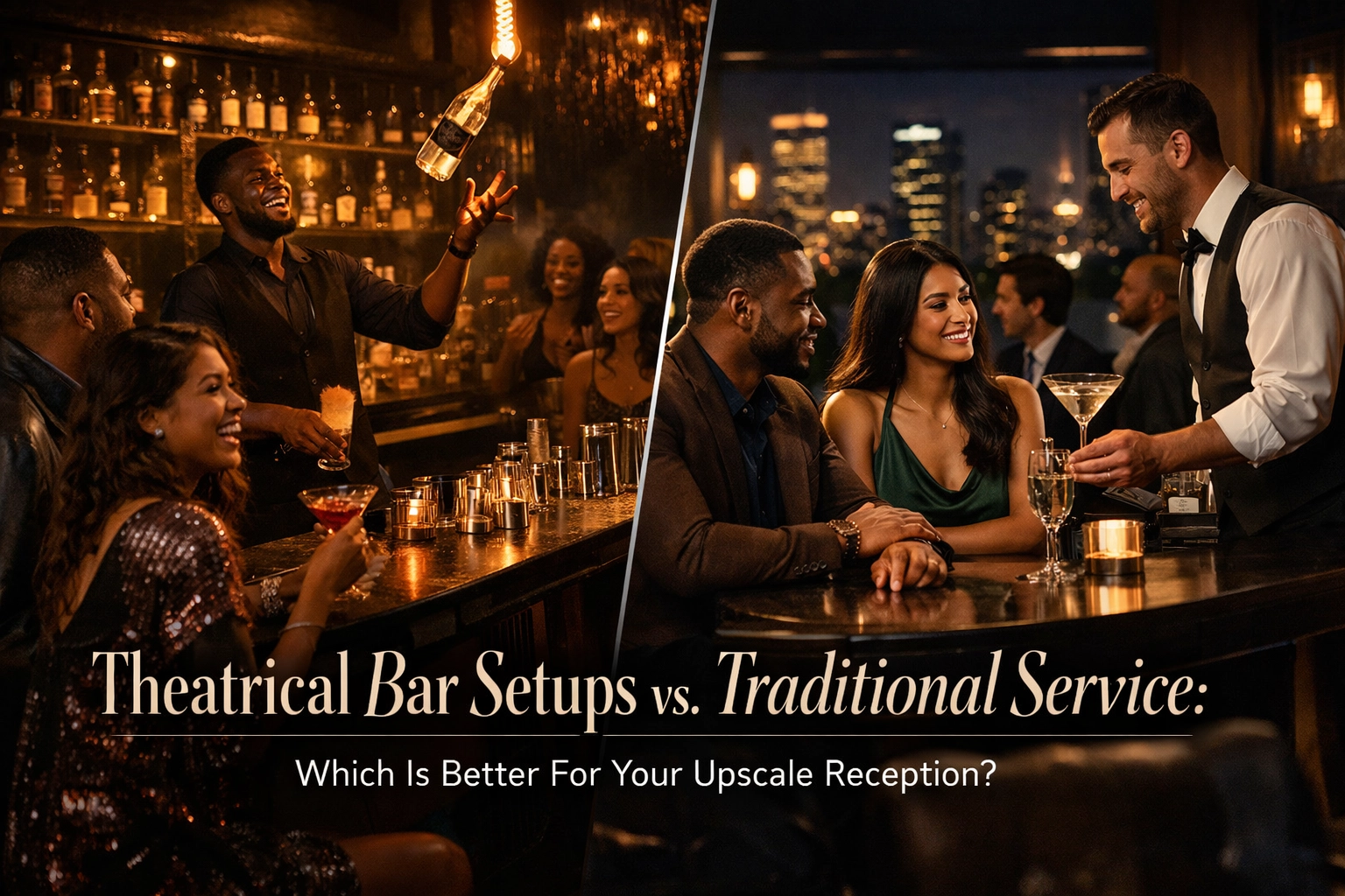 [HERO] Theatrical Bar Setups vs. Traditional Service: Which Is Better For Your Upscale Reception?