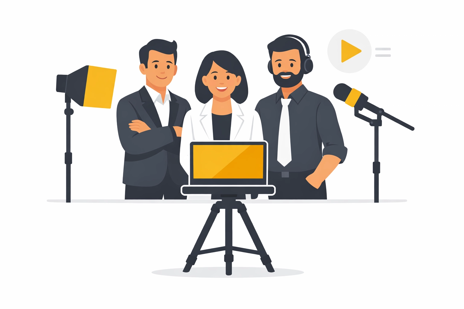 A professional team using a high-conversion webinar platform for team-based selling and live presentations.