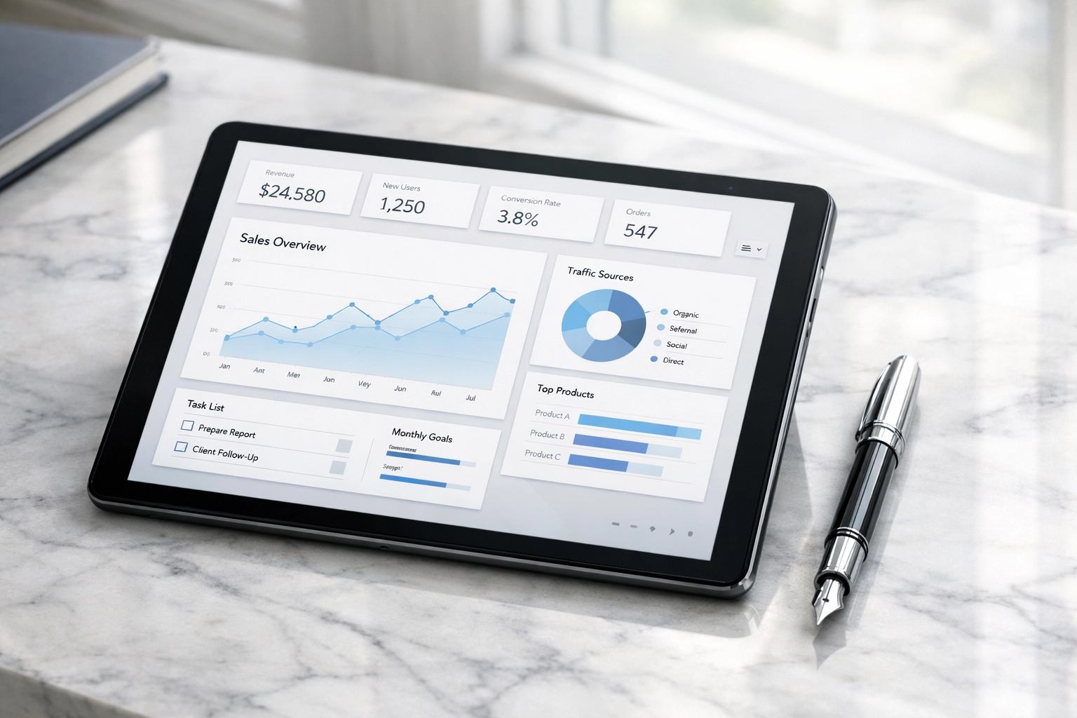 A tax professional's digital dashboard on a tablet highlighting Georgia compliance and ERO infrastructure.