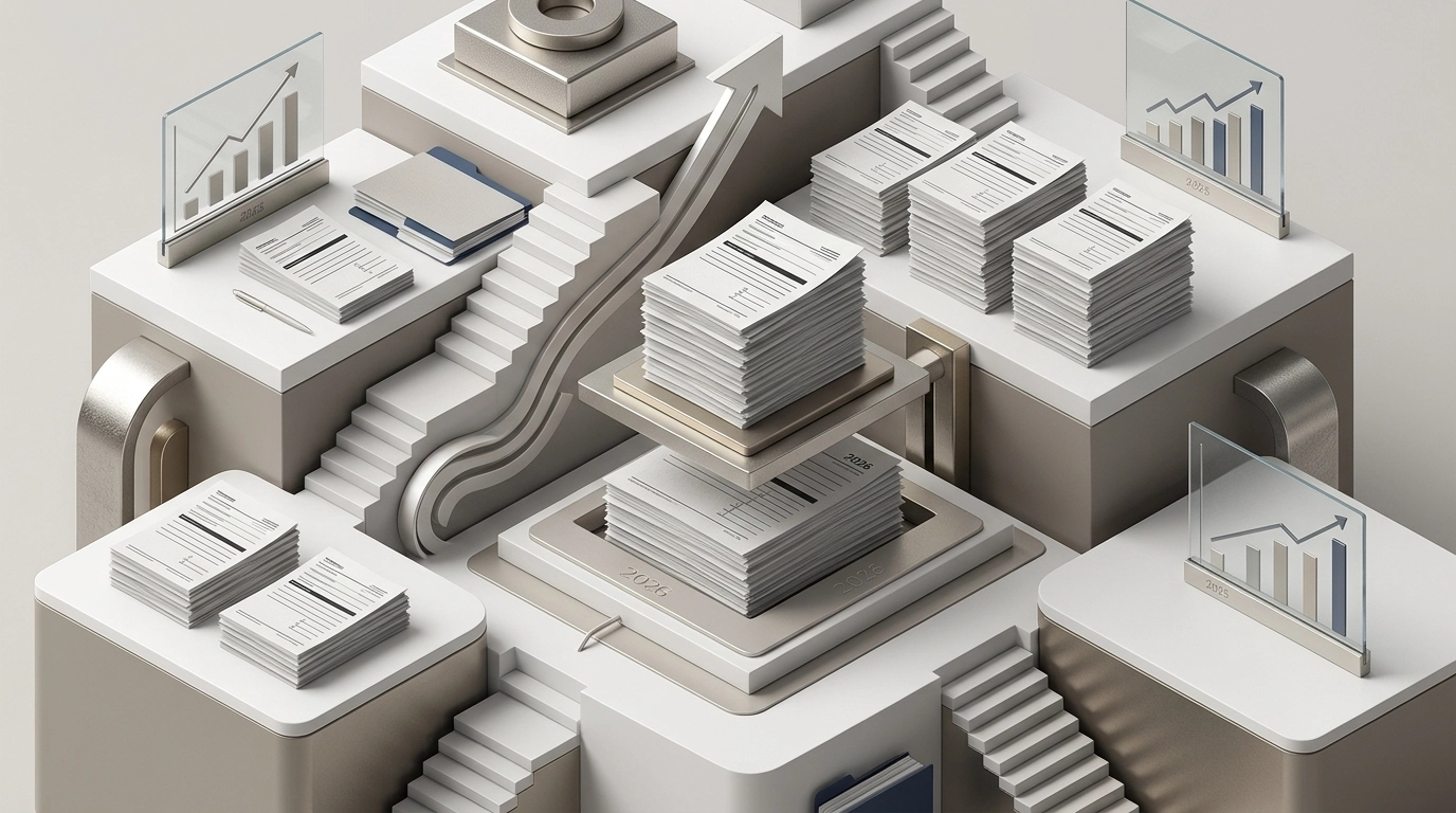 Tax planning for small business and the 2026 SALT deduction increase illustrated with a clean, elegant financial planning scene.