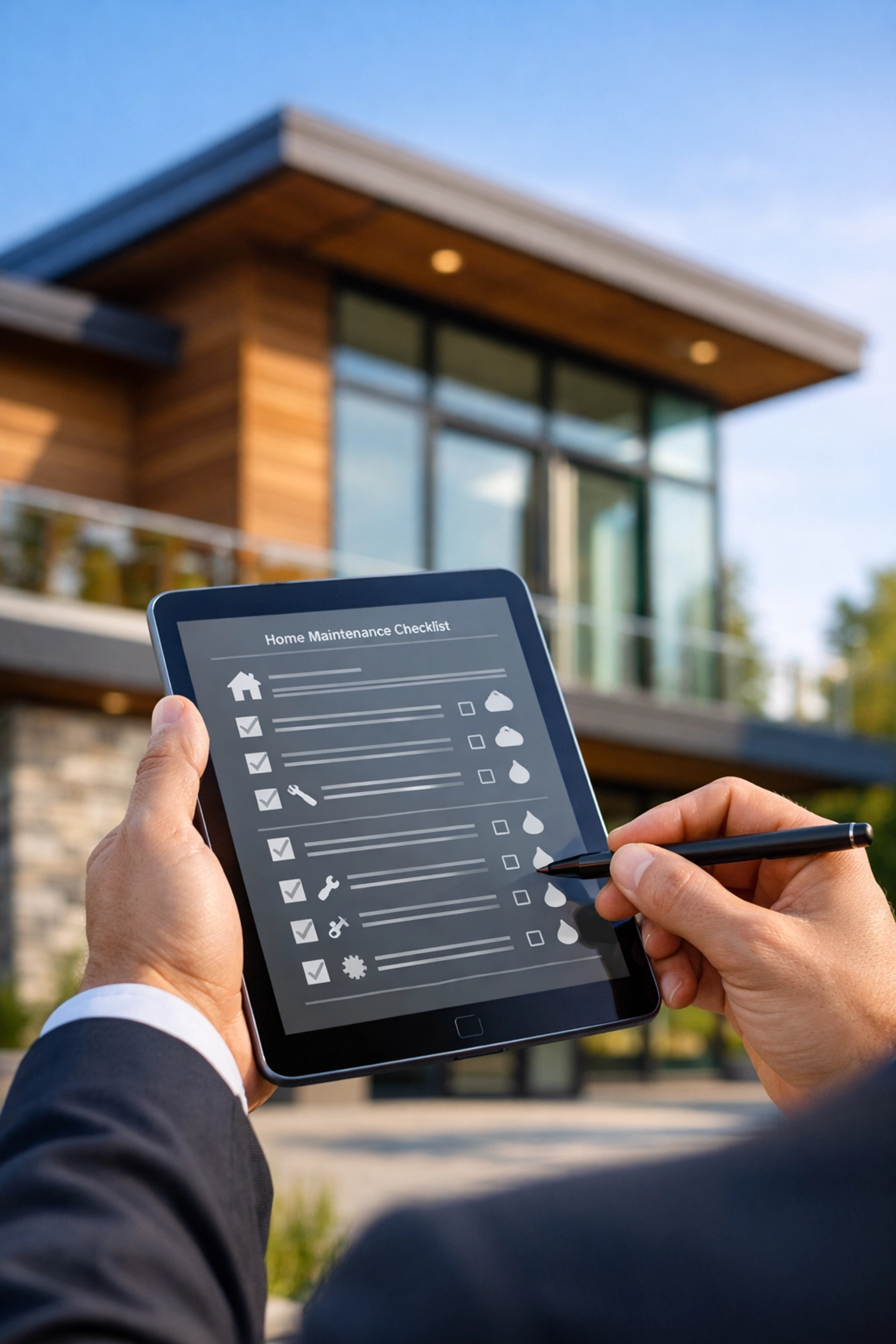 Expert reviewing a home inspection checklist to help sell my house in Bellevue quickly.