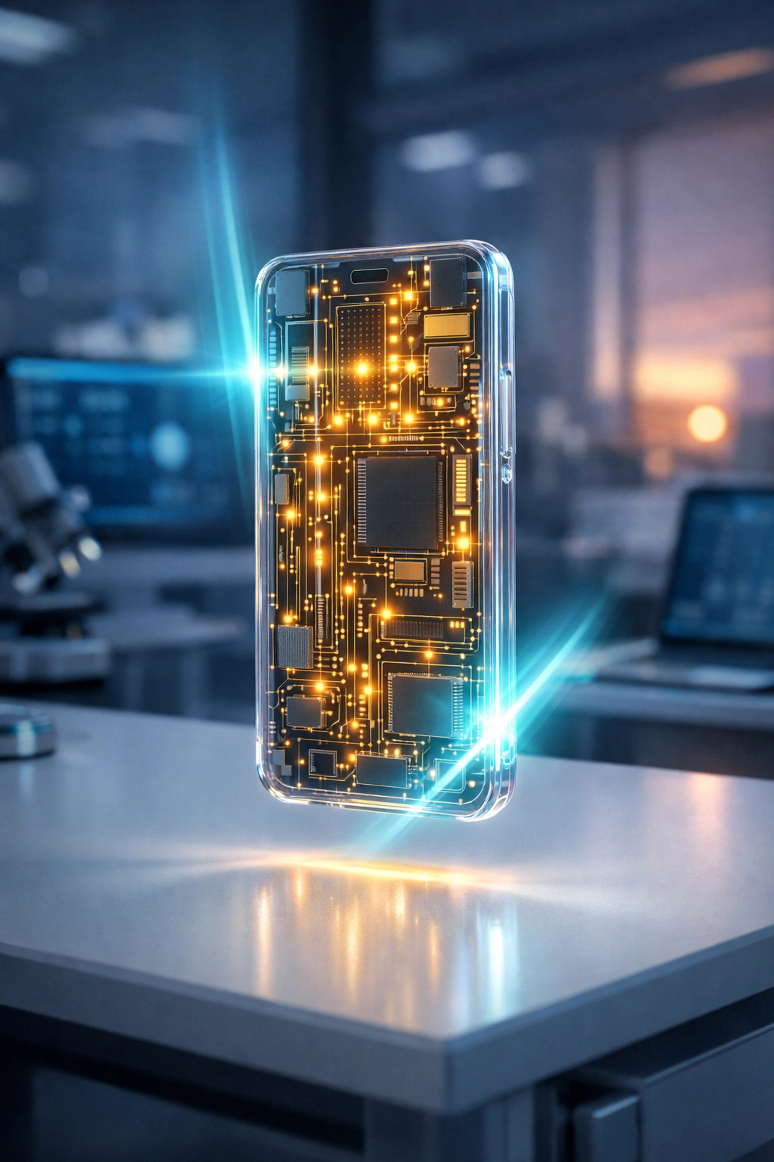 A glowing smartphone displaying a digital skeleton, representing mobile-first technical SEO site structure.