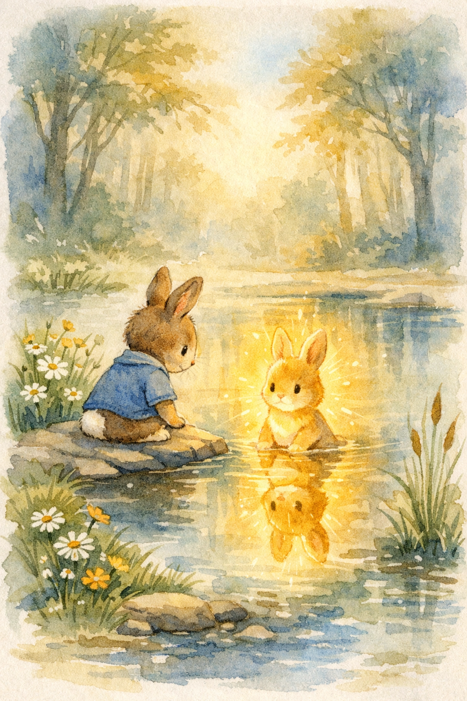 Rabbit reflecting on identity representing Christian perspective on God-given worth and purpose