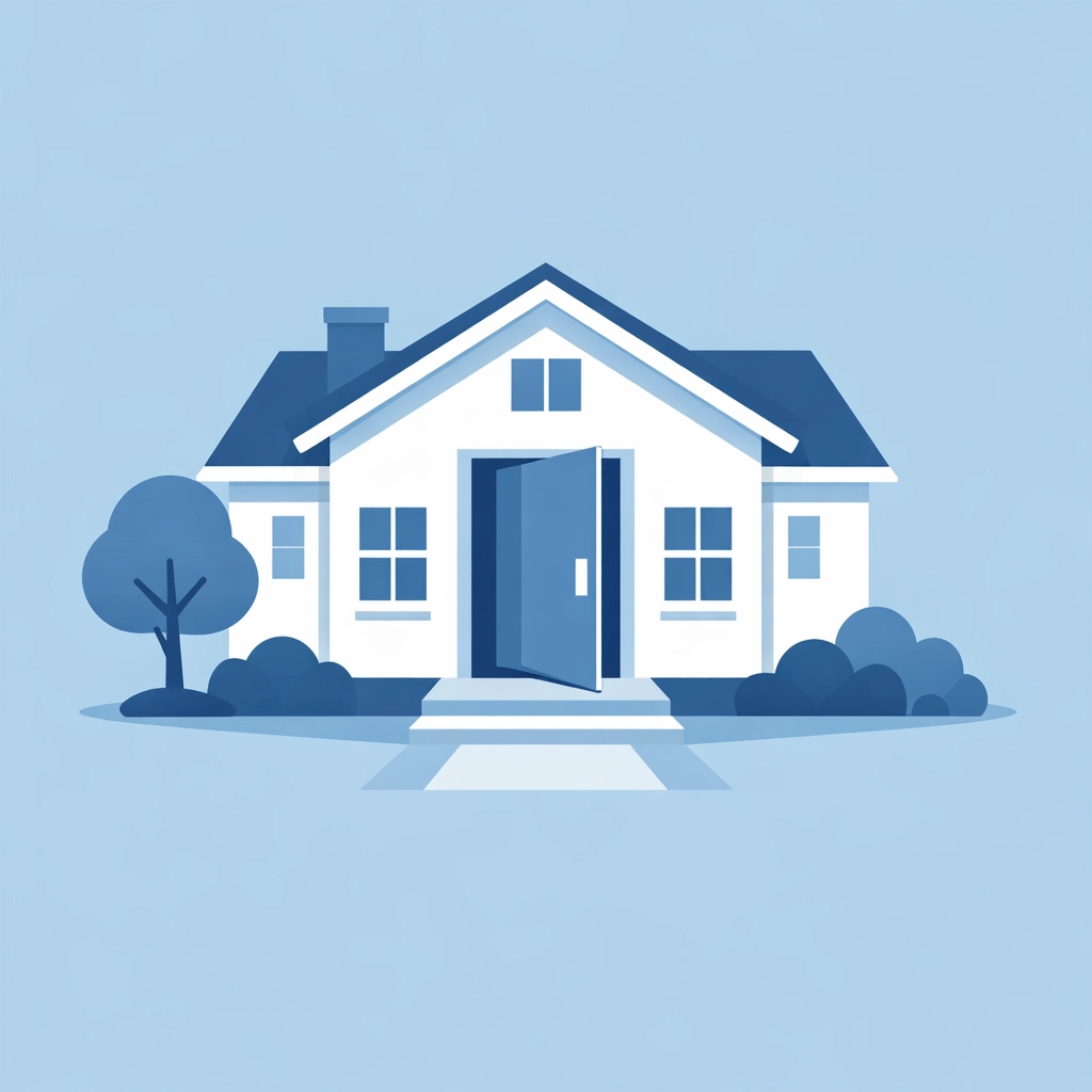 Ilustración de casa simbolizando el éxito de limpiar mi crédito para familias latinas.