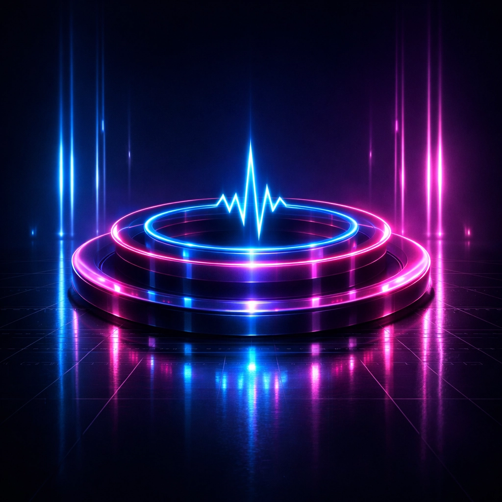 Cyberpunk digital pulse representing AI automation and scalable lead generation for small business.