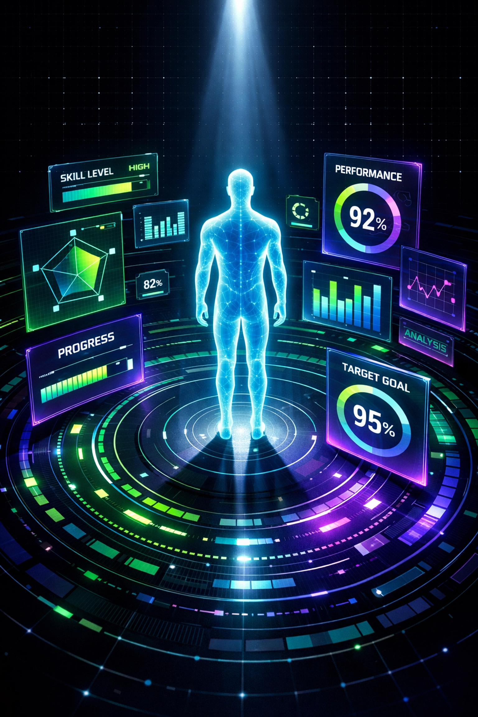 AI Readiness Score visualization showing candidate skill levels and performance indicators