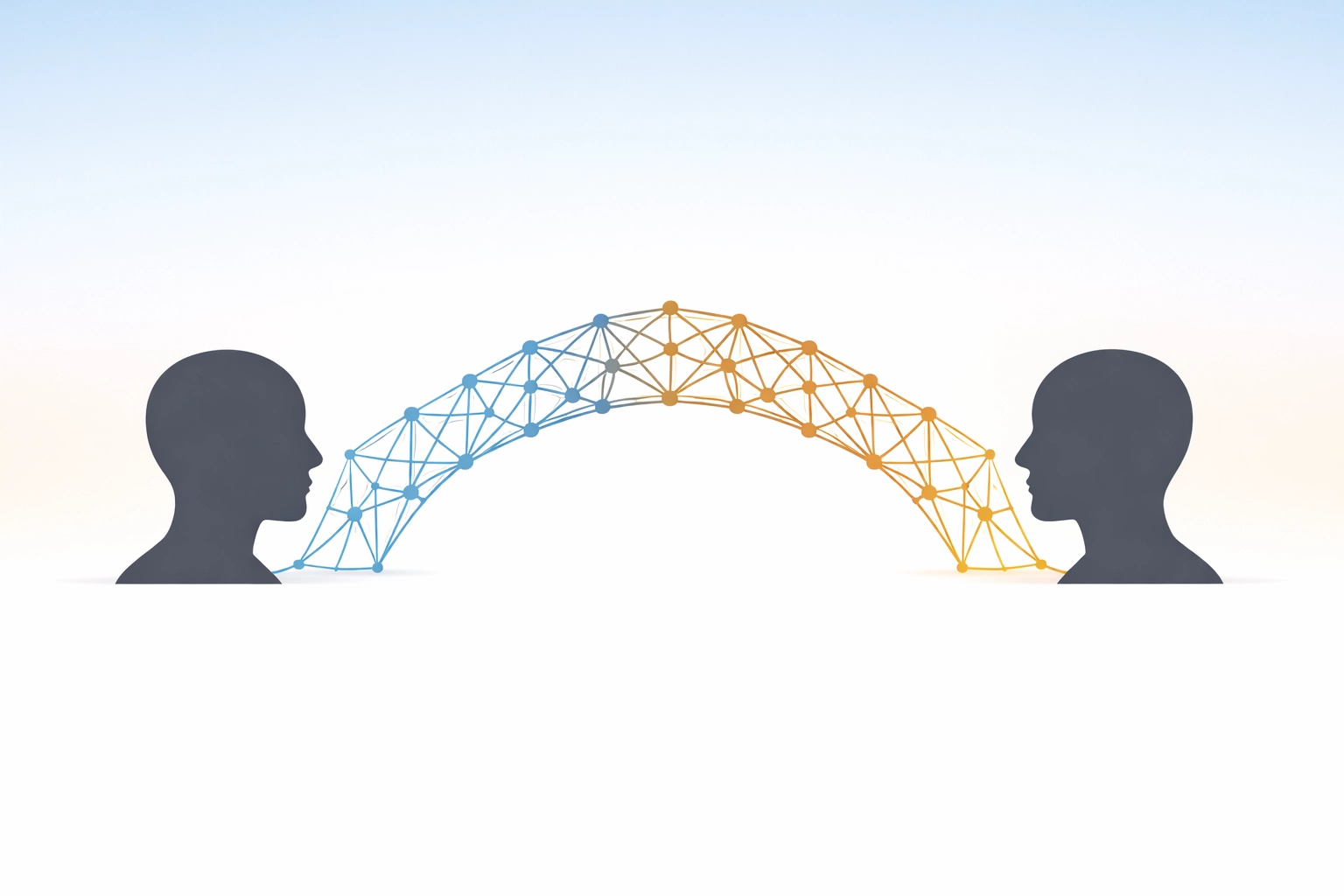 Two people building a bridge of trust through connection in church leadership