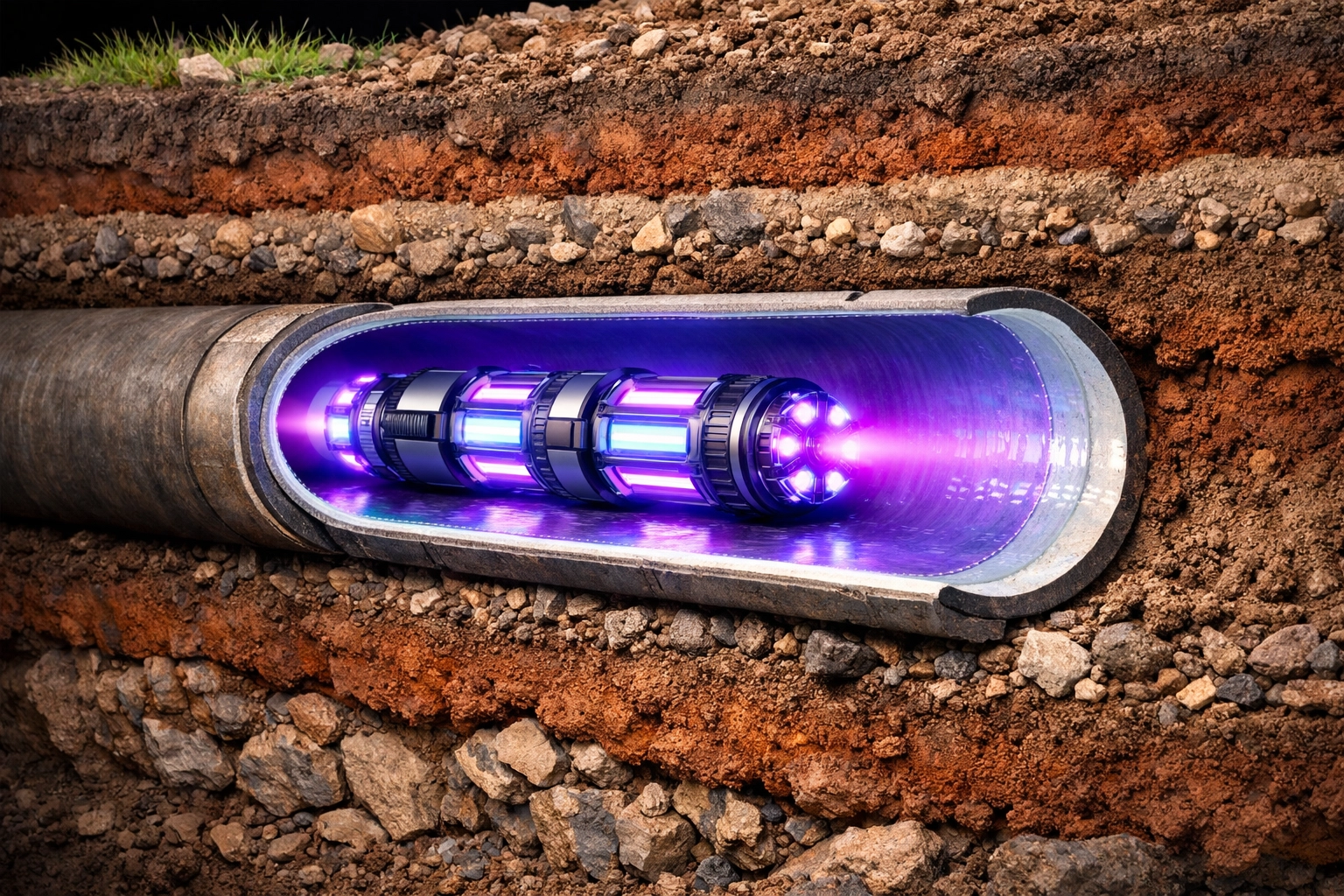 Advanced UV light curing a trenchless pipe liner for efficient sewer repair in Thornton.