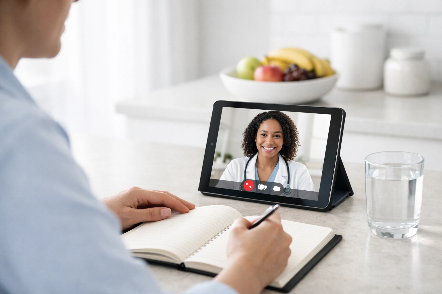Licensed medical provider giving professional oversight during an online weight-loss consultation.