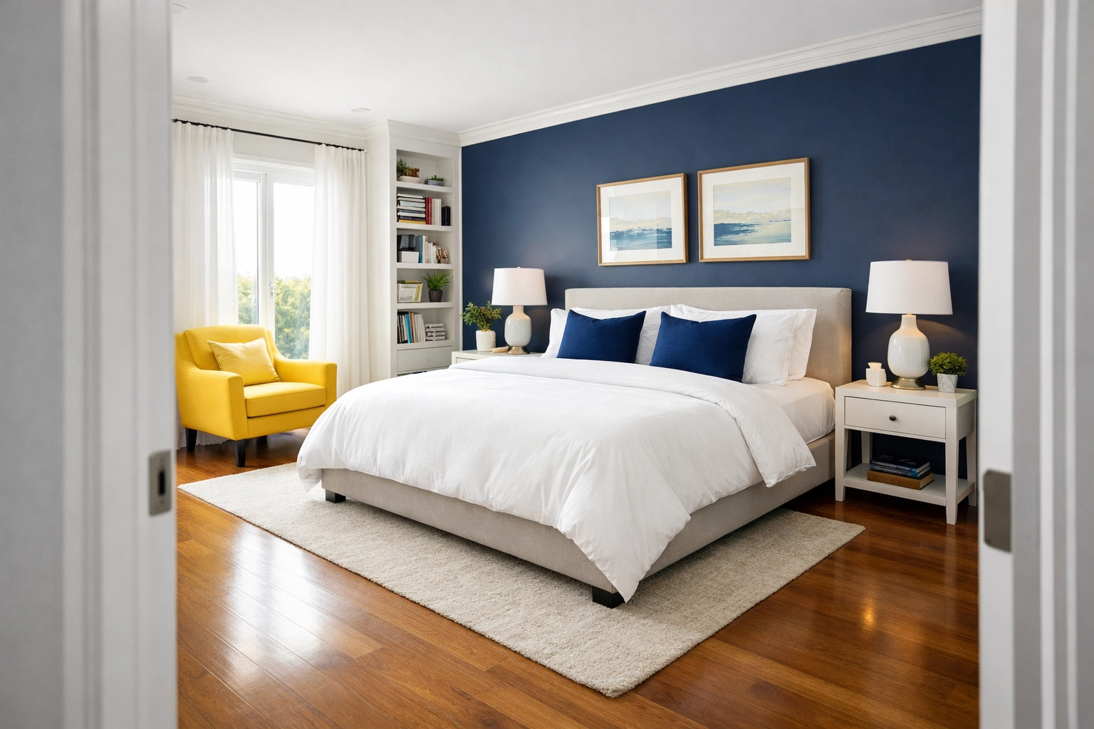 Spotless bedroom sanctuary highlighting the peace of mind from residential cleaning Mendon MA services.