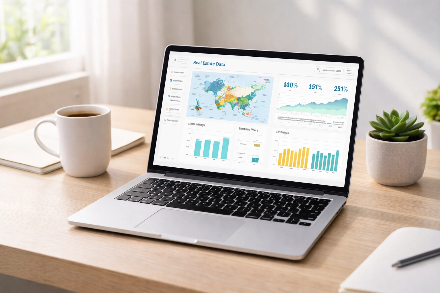 South Jersey home office with laptop displaying real estate market analytics and AI pricing data, highlighting AI-enhanced selling strategies in 2026 South Jersey home office with laptop displaying real estate market analytics and AI pricing data, highlighting AI-enhanced selling strategies in 2026