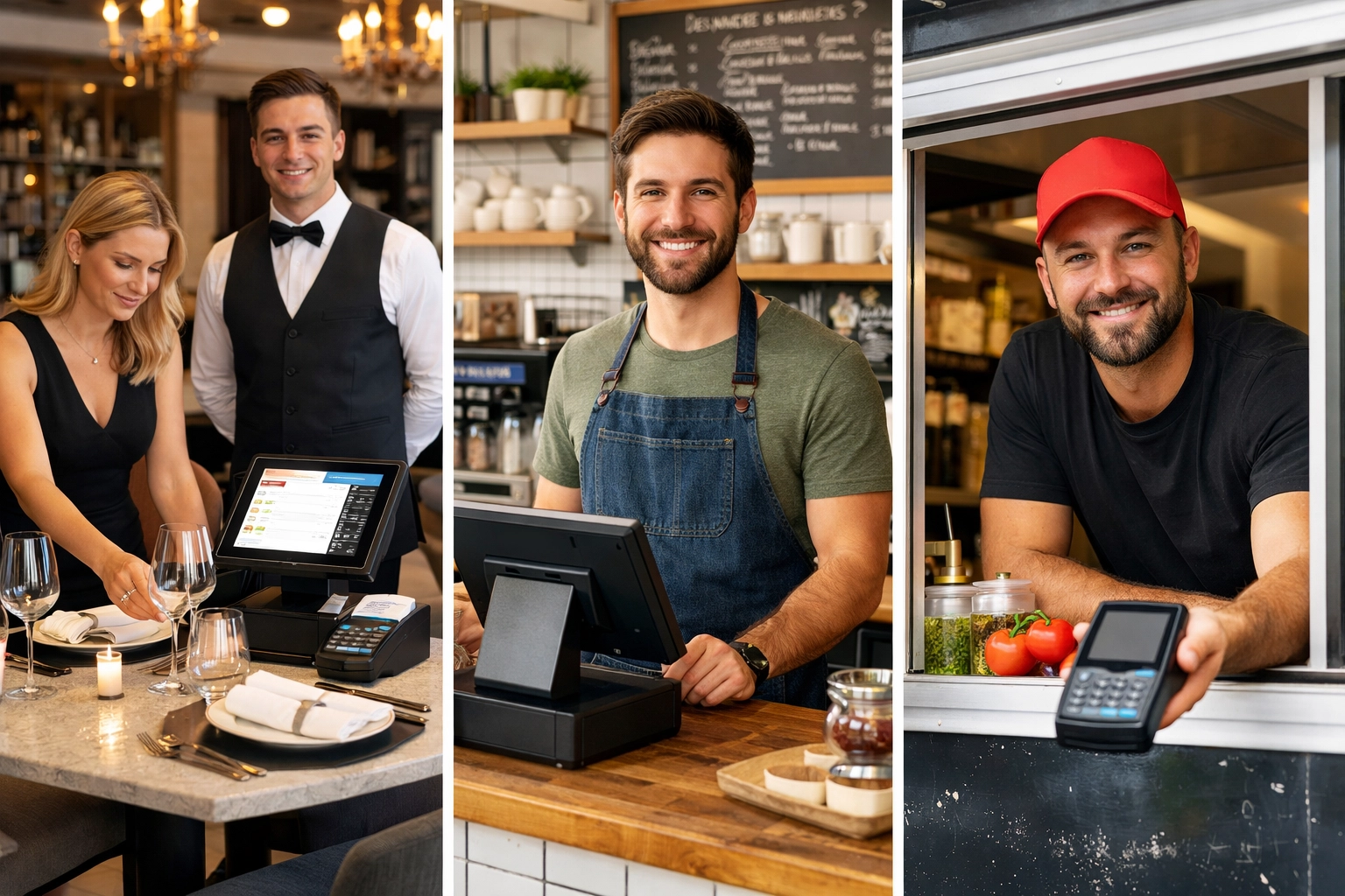 Comparison of restaurant POS systems across fine dining, café, and food truck settings