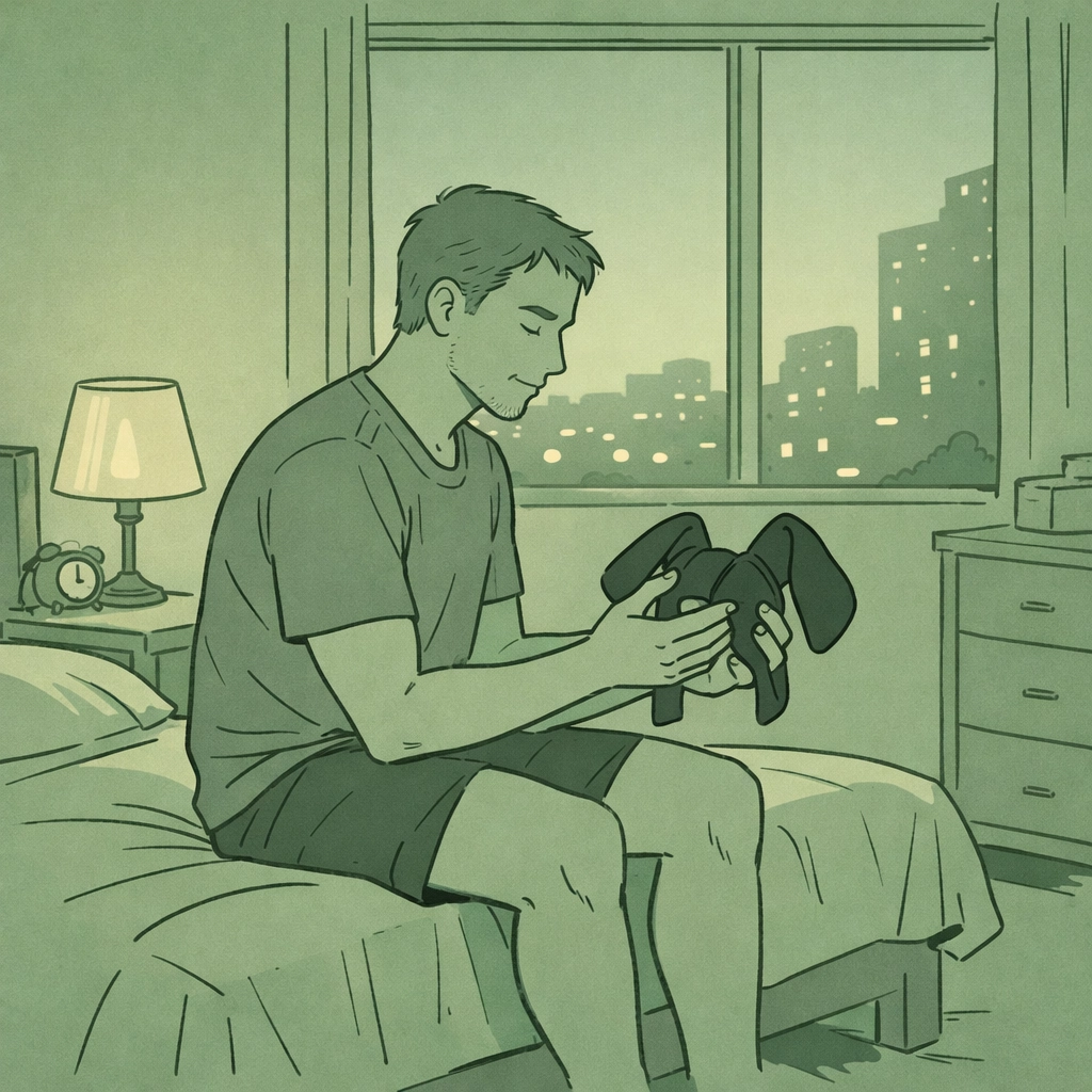 Man with pup ears preparing for authentic self-expression - gay identity and self-acceptance