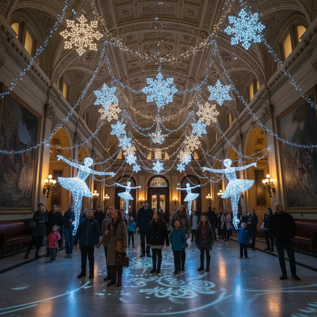 Vibrant holiday lights and festive decorations at a Philadelphia attraction Vibrant holiday lights and festive decorations at a Philadelphia attraction