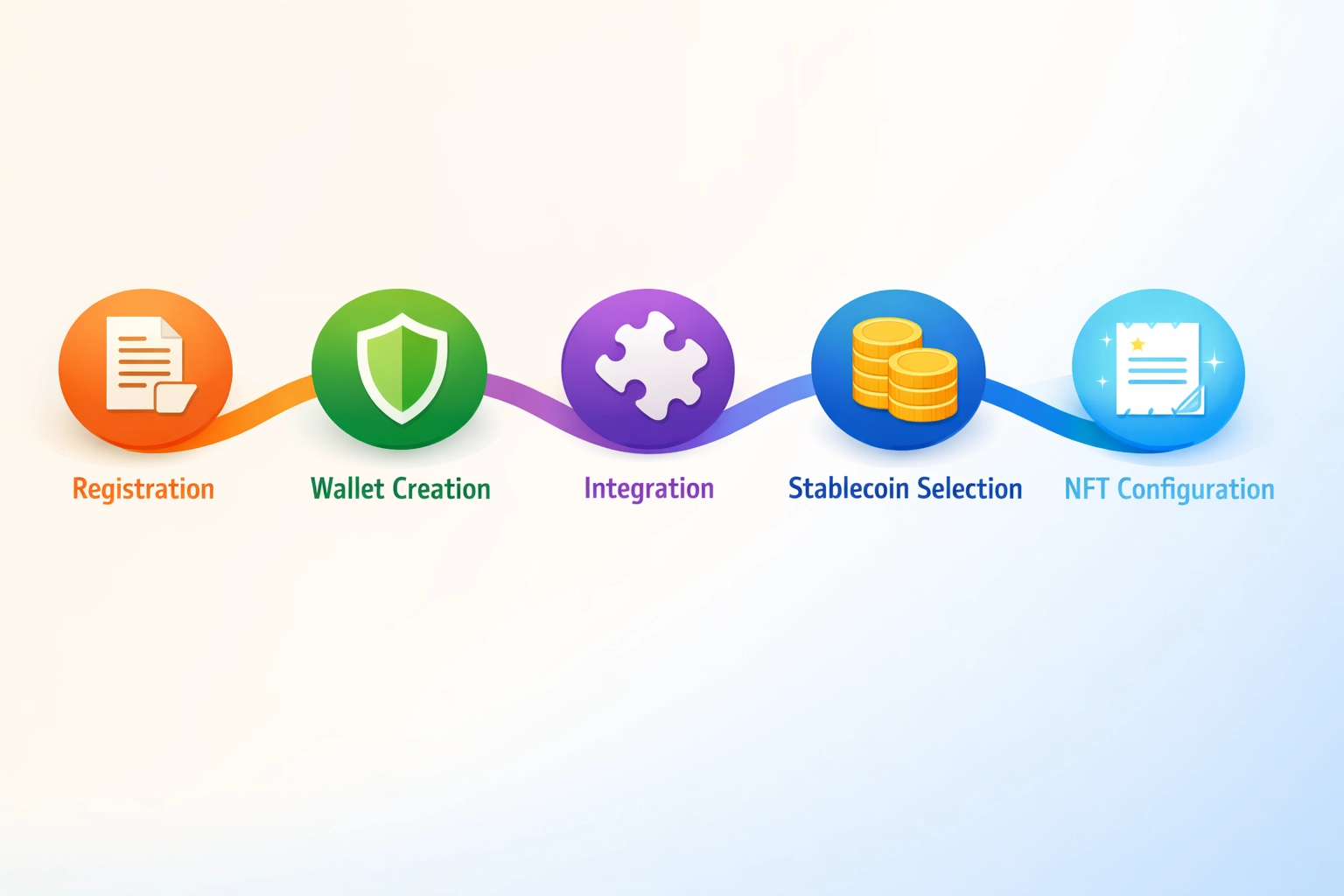 Five-step merchant setup process for Web3 stablecoin payment integration