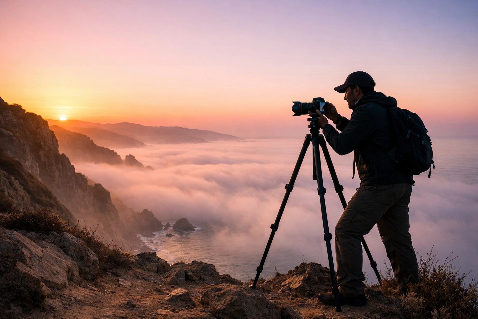 Local Los Angeles photographer capturing a stunning Malibu sunrise during the golden hour.