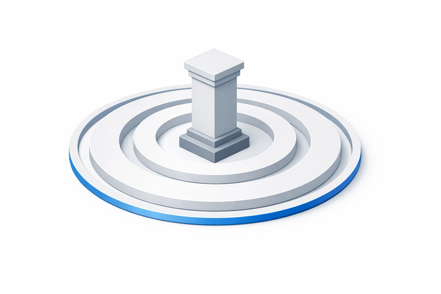 A central pillar protected by rings, symbolizing a brand moat and sustainable business authority.