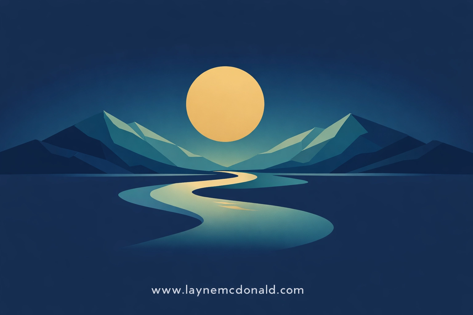 Serene minimalist landscape illustration representing visual imagery and digital art for the Psalms.