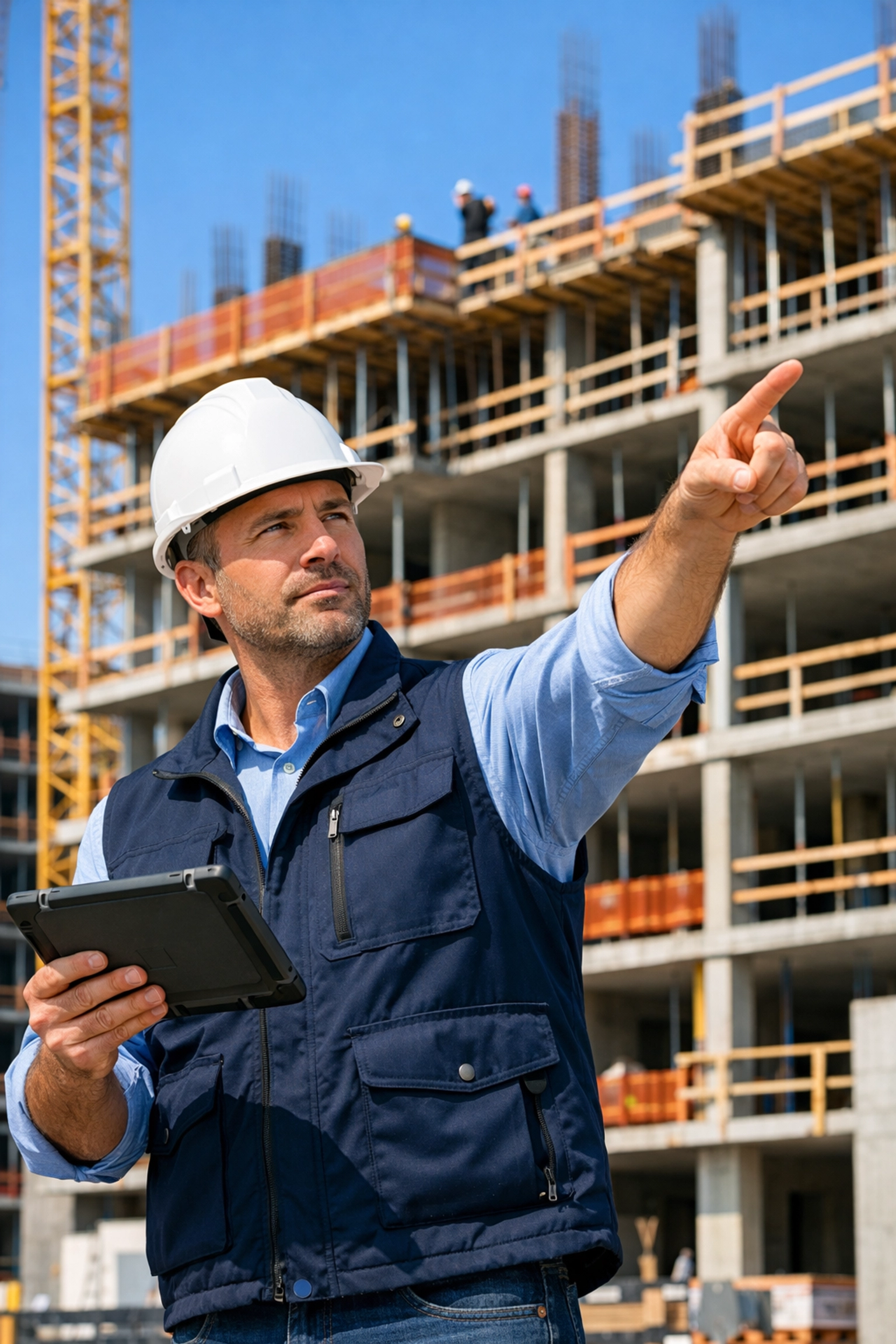 A construction superintendent providing on-site superintendent services for a high-end residential project.