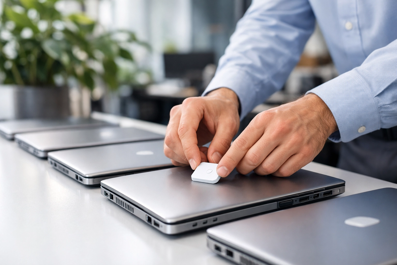 ServiceNow implementation partner expert tagging enterprise laptops for precise IT asset management.