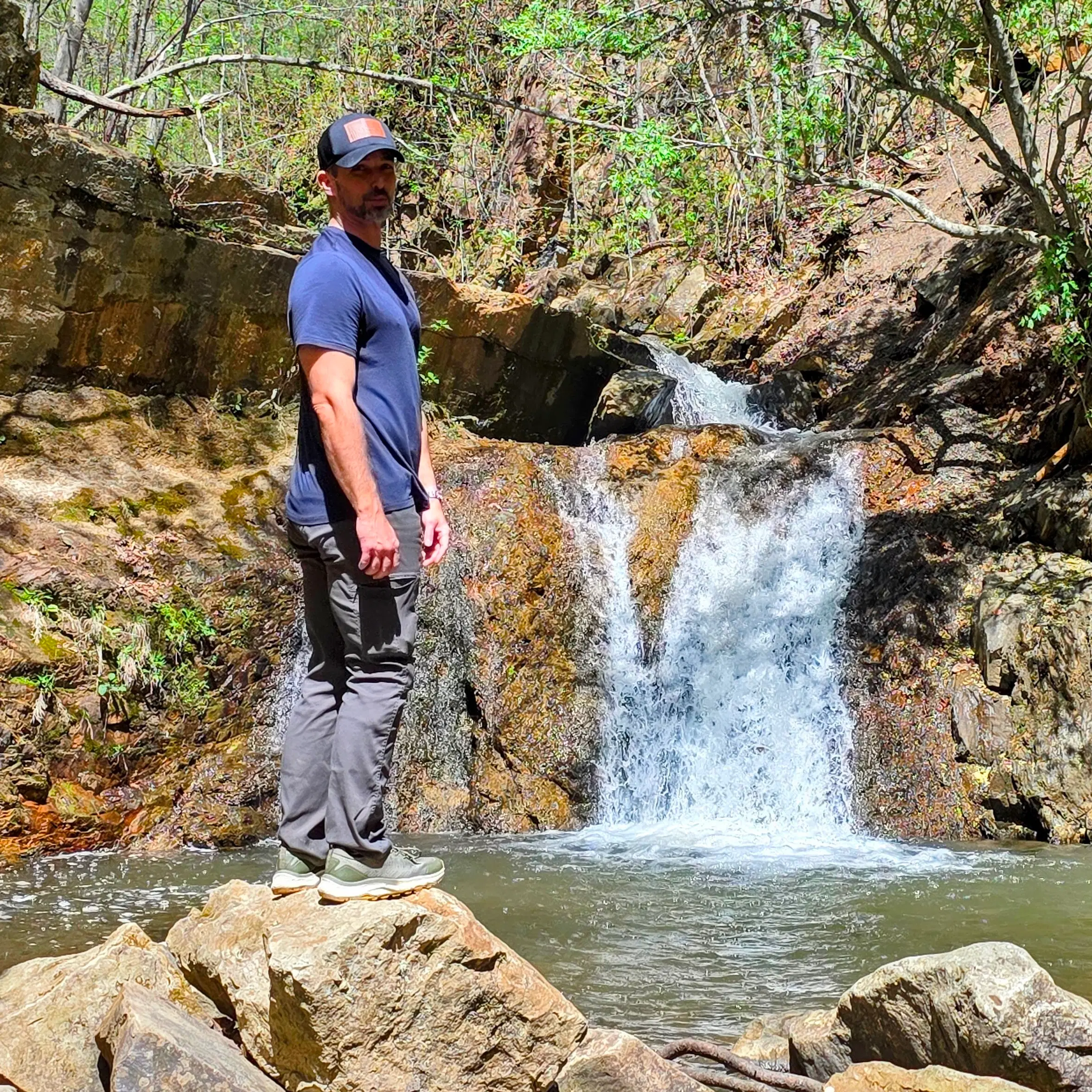 Coach JT at the waterfall