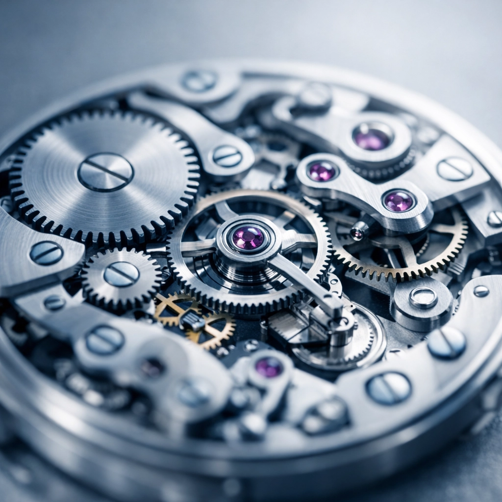 Mechanical watch gears illustrating the brain's internal clock and circadian rhythm regulation.