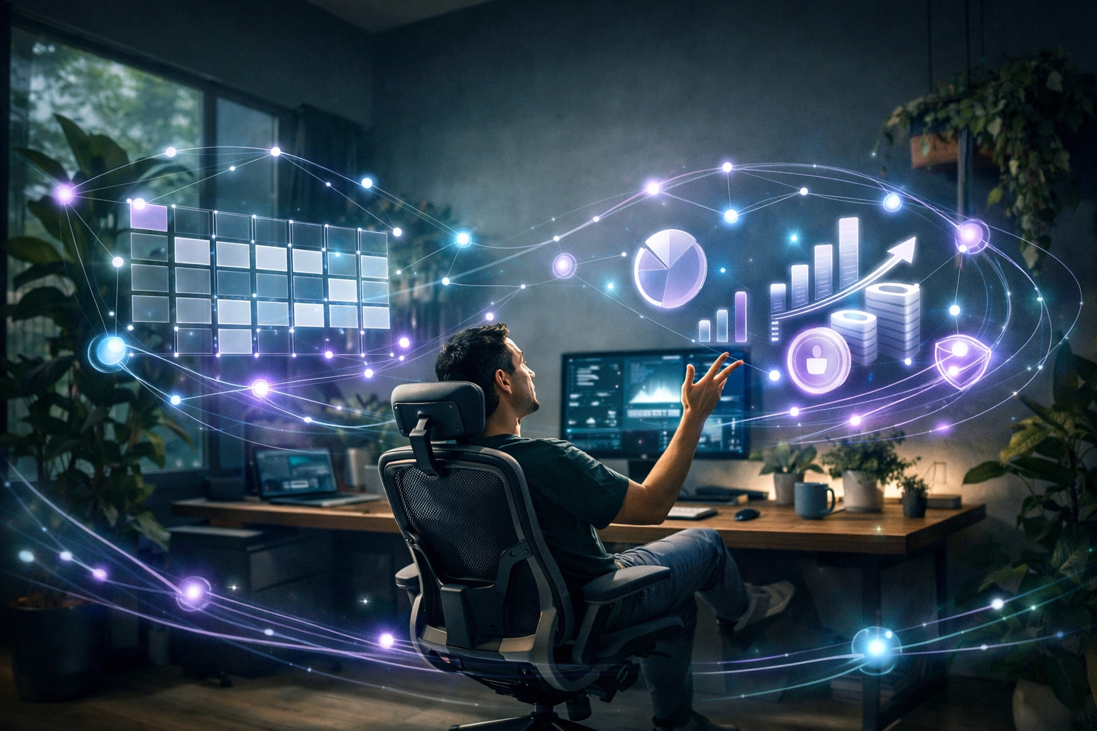 A professional using AI-driven agentic workflows to automate tasks for a multi-stream portfolio career.