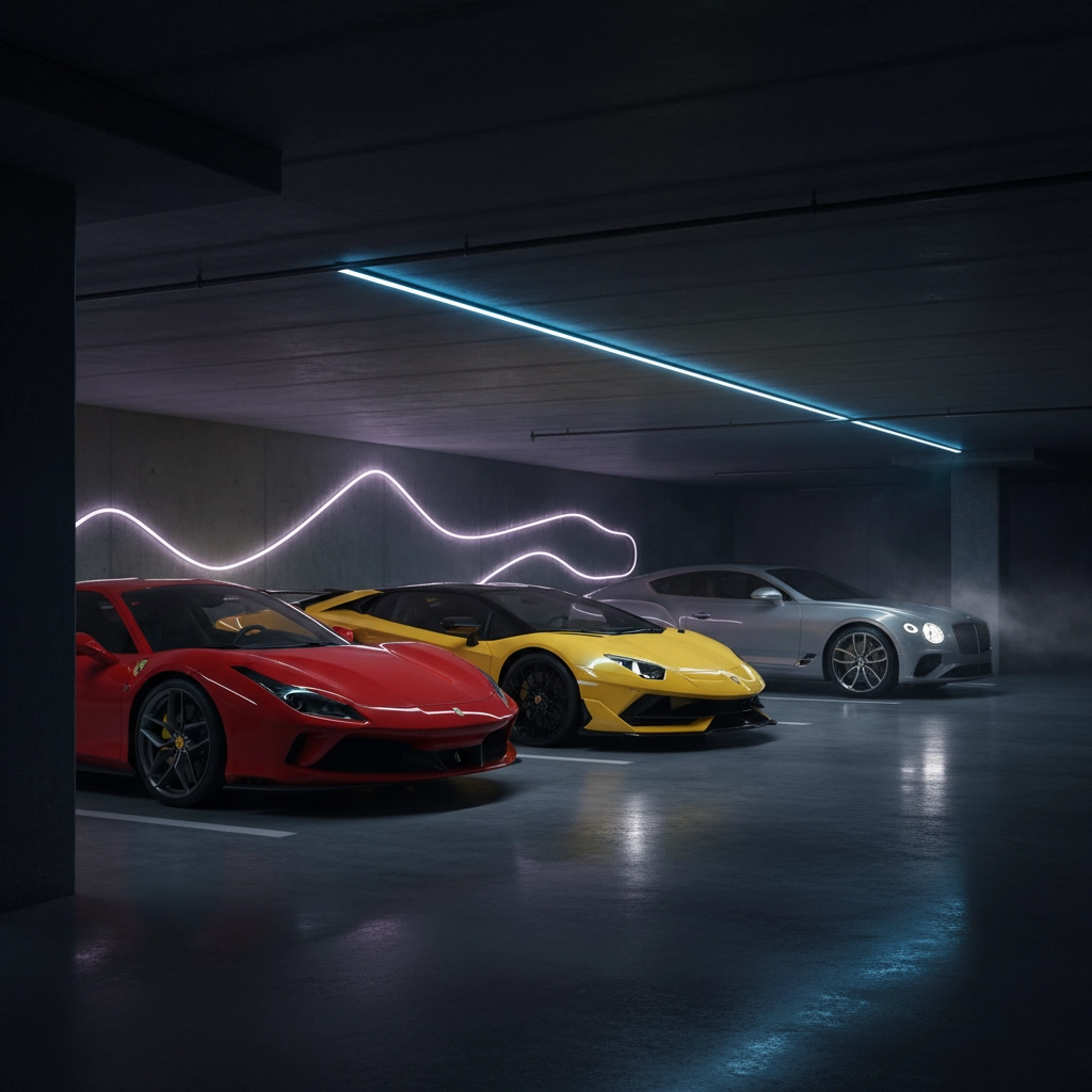 Premium performance SUV photographed in a sleek, moody studio