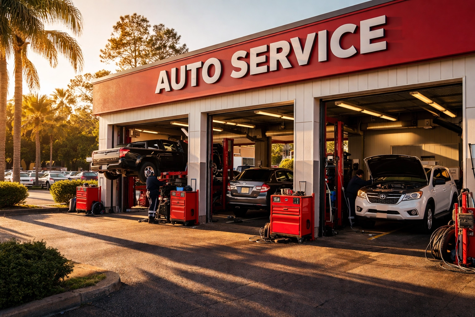 Auto service center on US 41 in Lutz Florida representing a business for sale opportunity