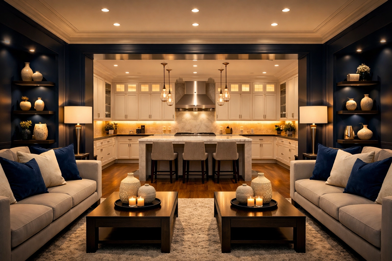 A perfectly maintained luxury home interior showing the peace of mind of professional cleaning.