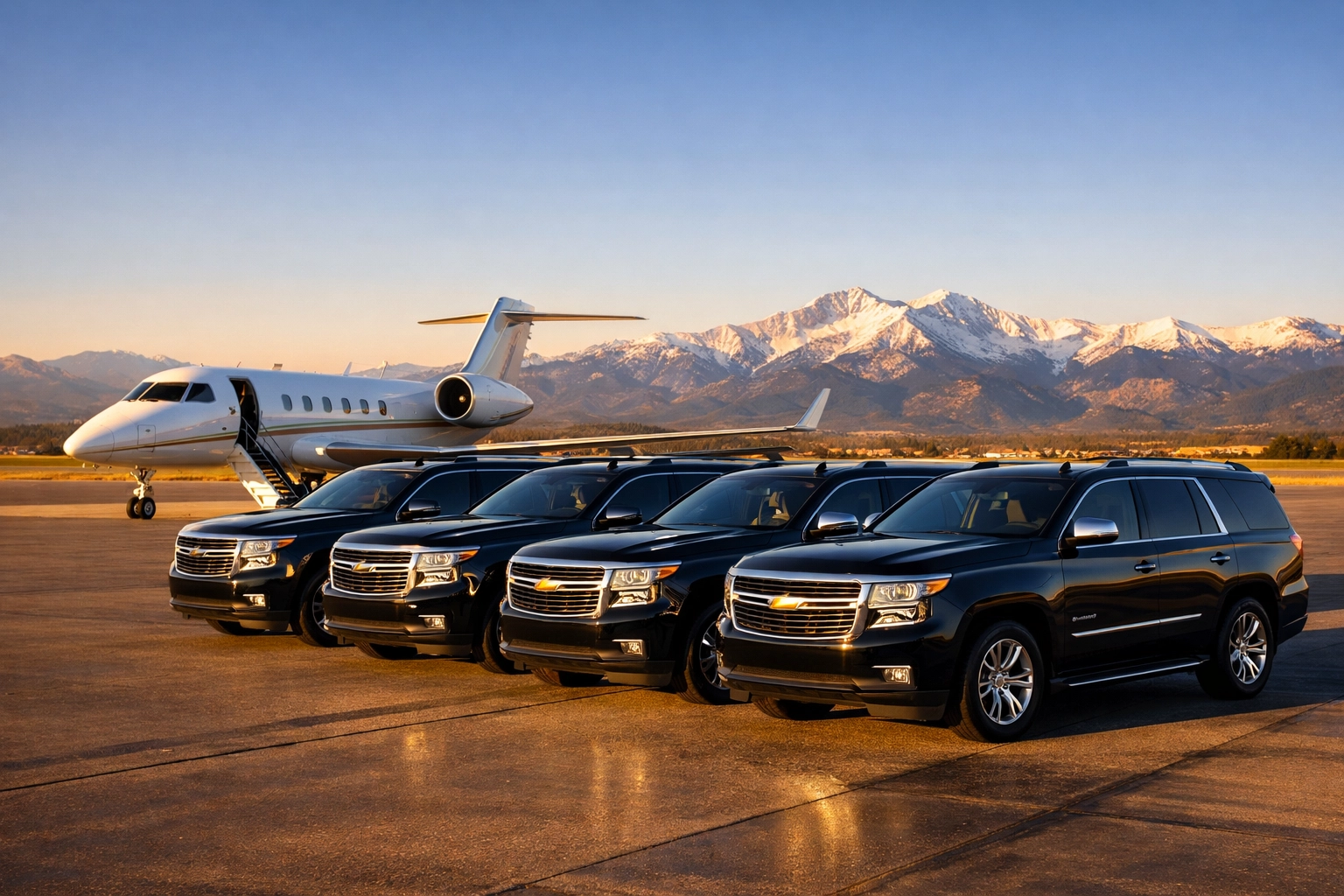 Executive transport and private jet in Colorado supporting global logistics for brand expansion.