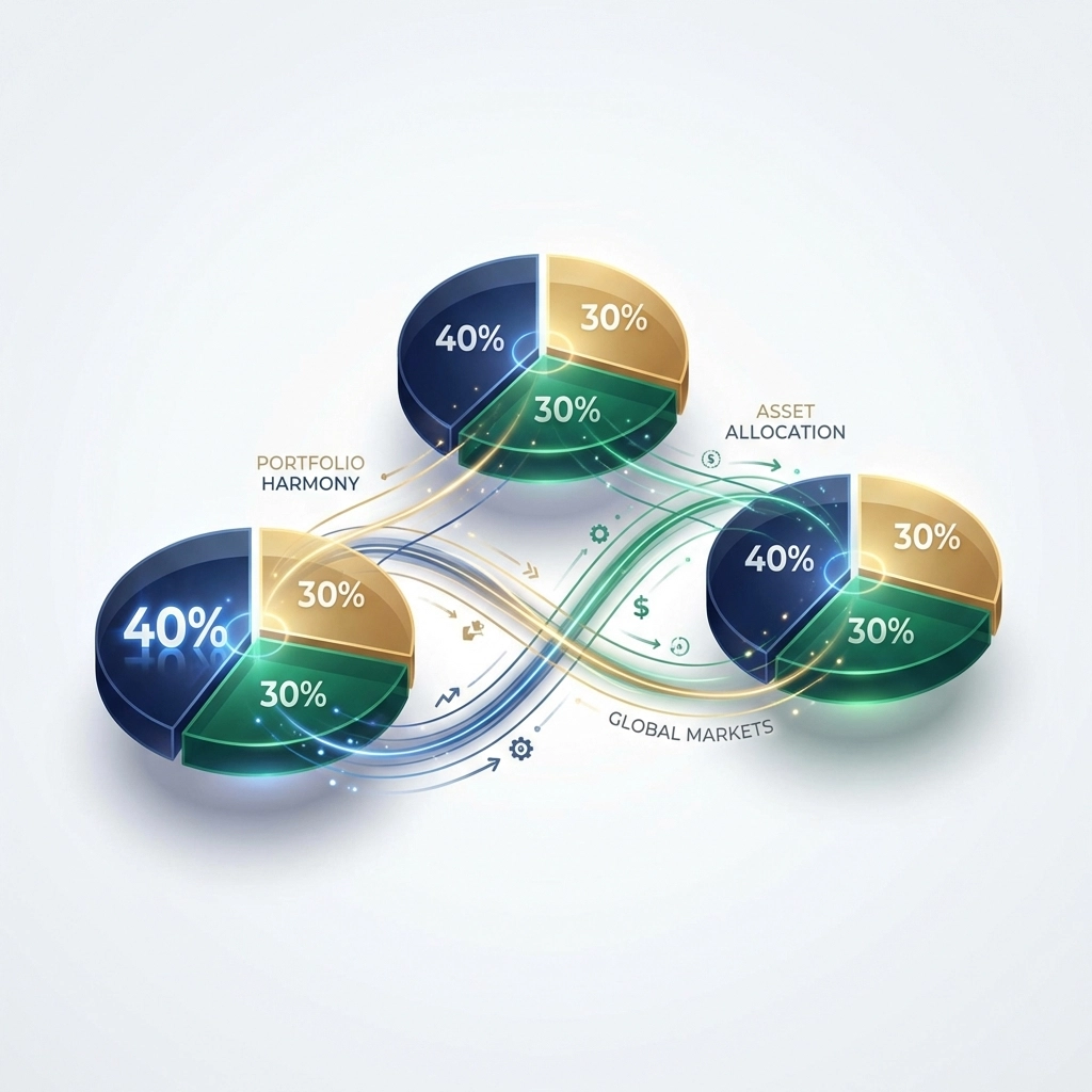 Visual representation of the 40/30/30 portfolio allocation showing balanced investment strategy.