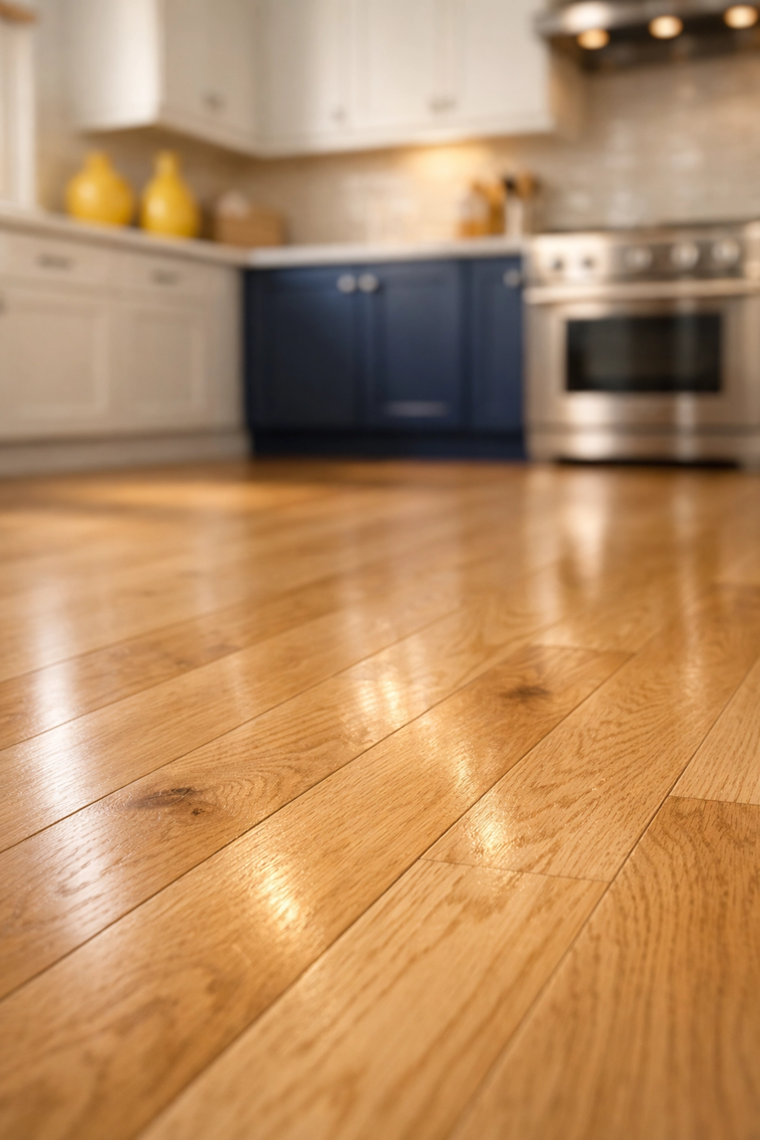 Close-up of clean hardwood floors in a Natick home, safe for toddlers and pets to crawl on.