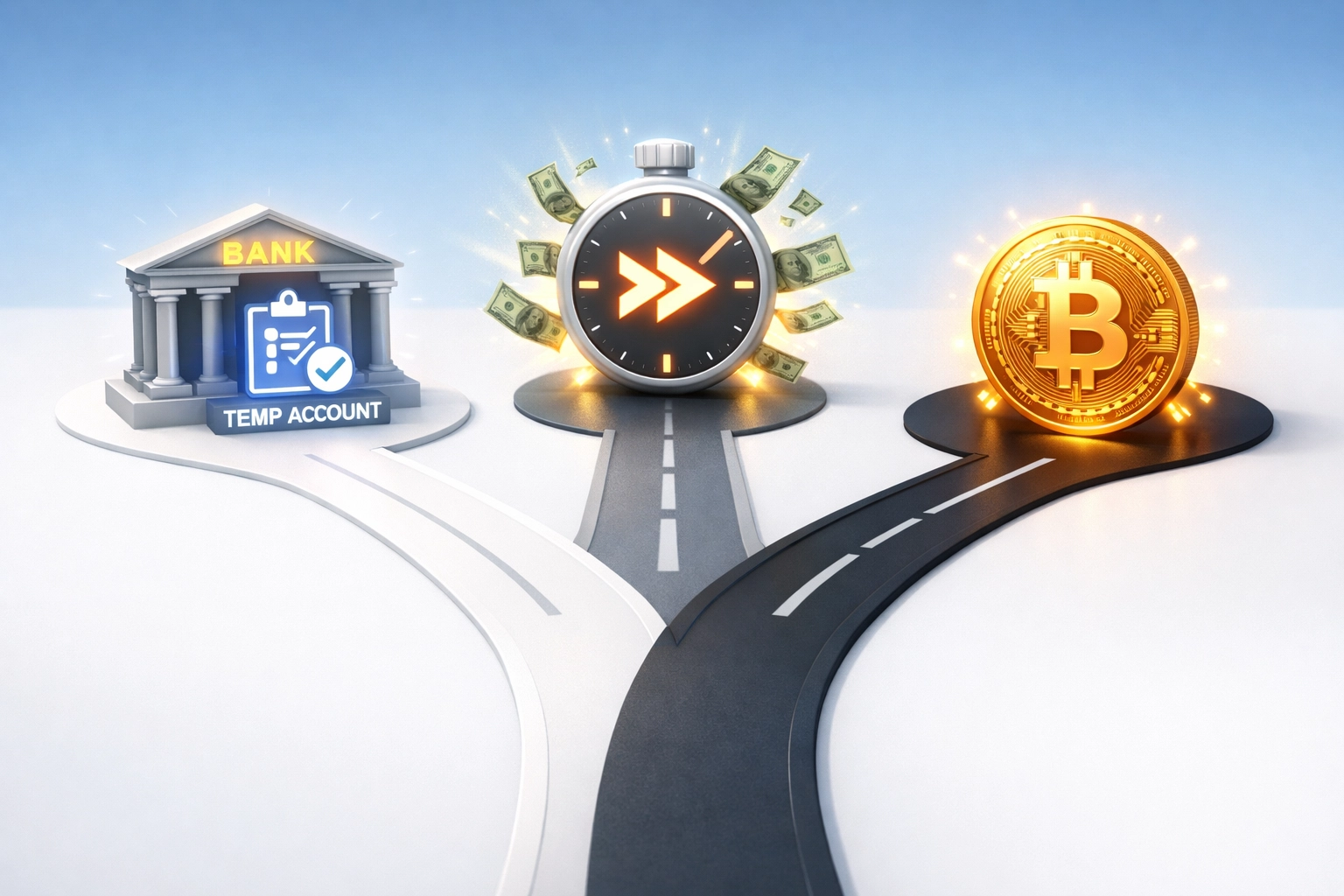 Three pathways showing refund transfer, refund advance, and crypto tax refund options for 2026