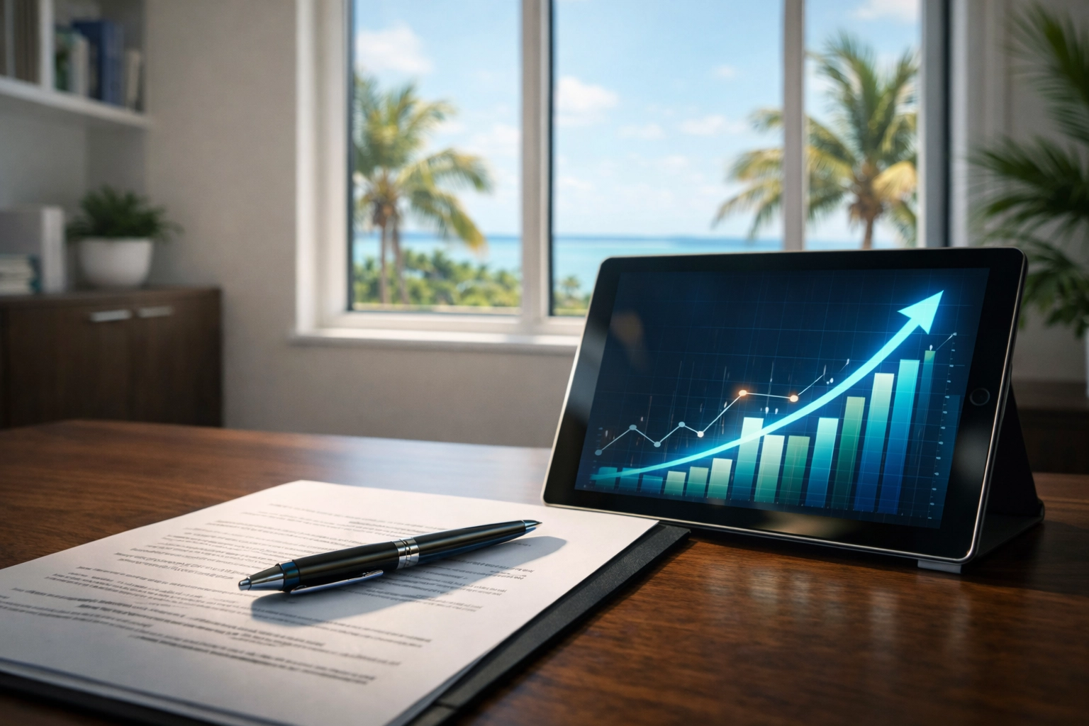 Close-up of financial reports for a Venice FL business valuation and professional appraisal.