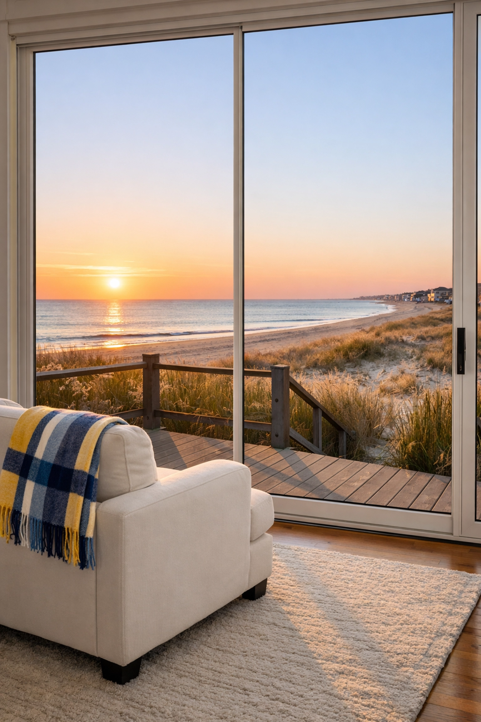 View from a luxury Marshfield home through perfectly clear windows after professional cleaning.