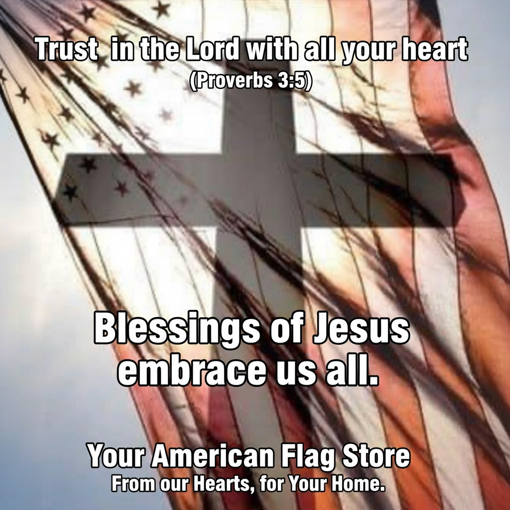 American Flag with Cross