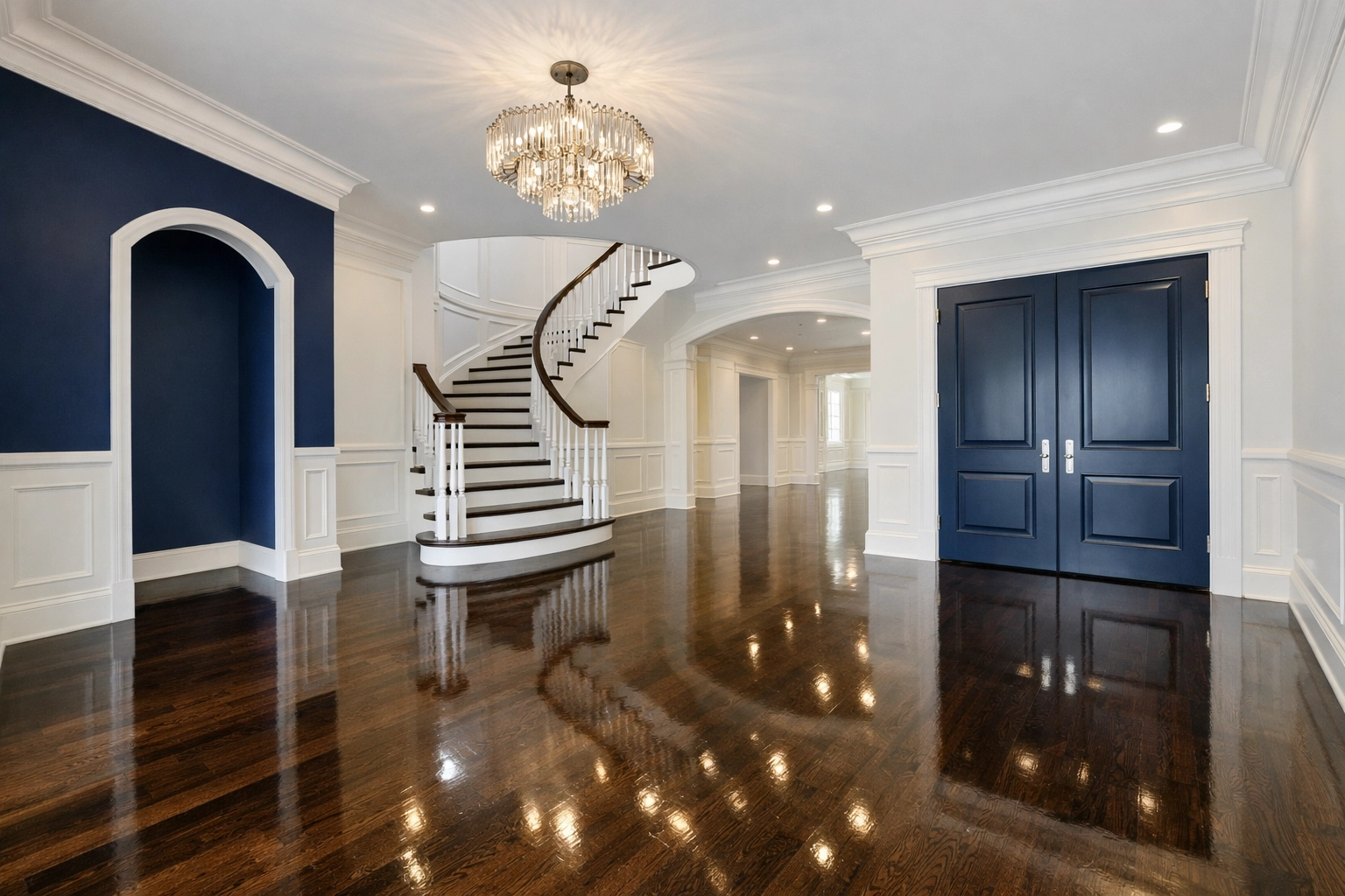 Polished grand foyer after a professional move-out residential cleaning Massachusetts service in Dover.