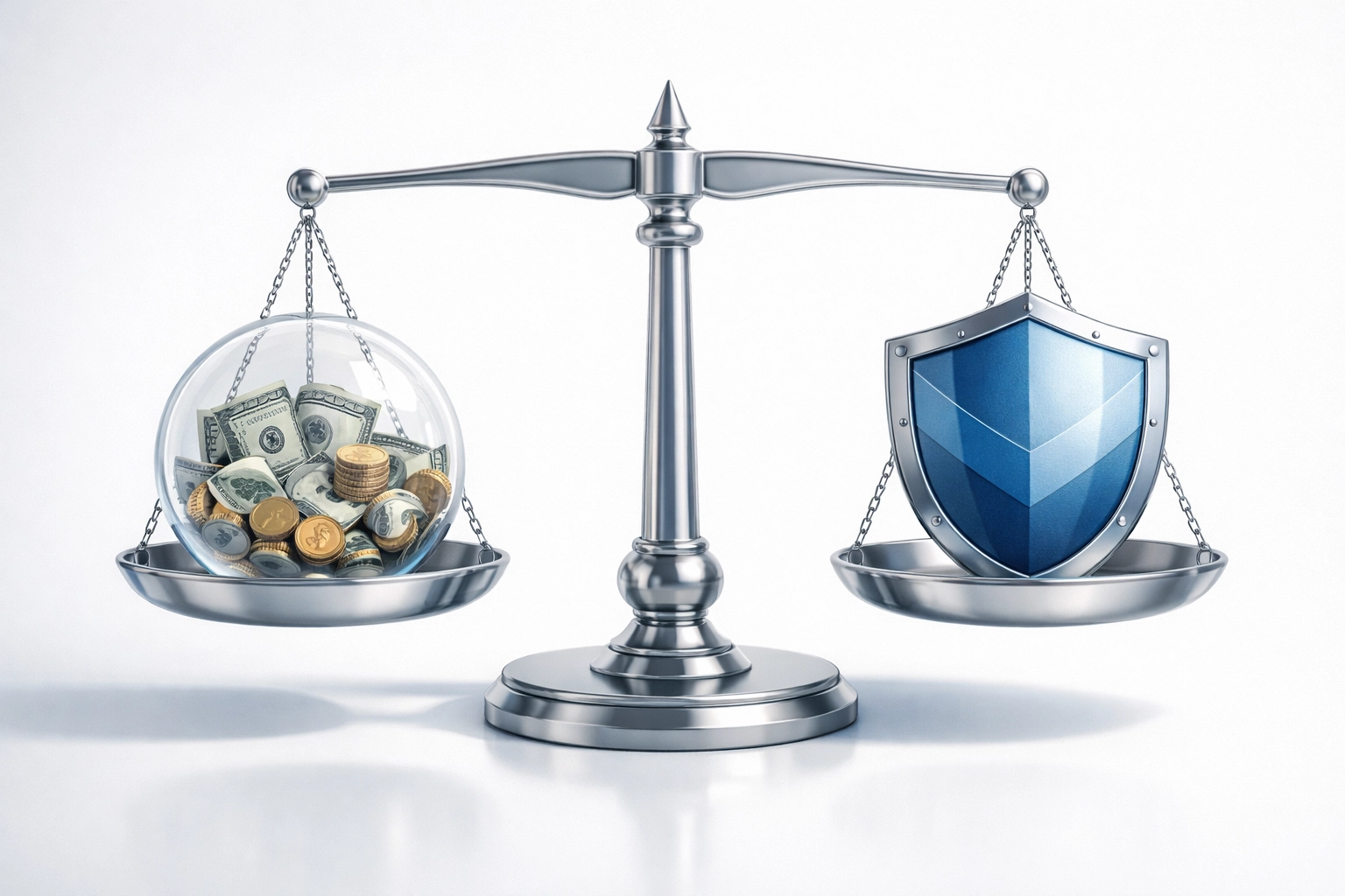 Balanced scale representing fiduciary duty to protect investor interests over profits