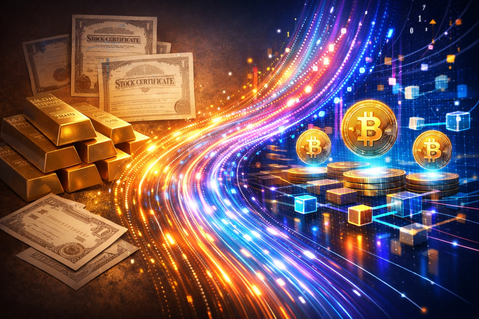 Traditional assets transitioning to Bitcoin and cryptocurrency in modern portfolio strategy