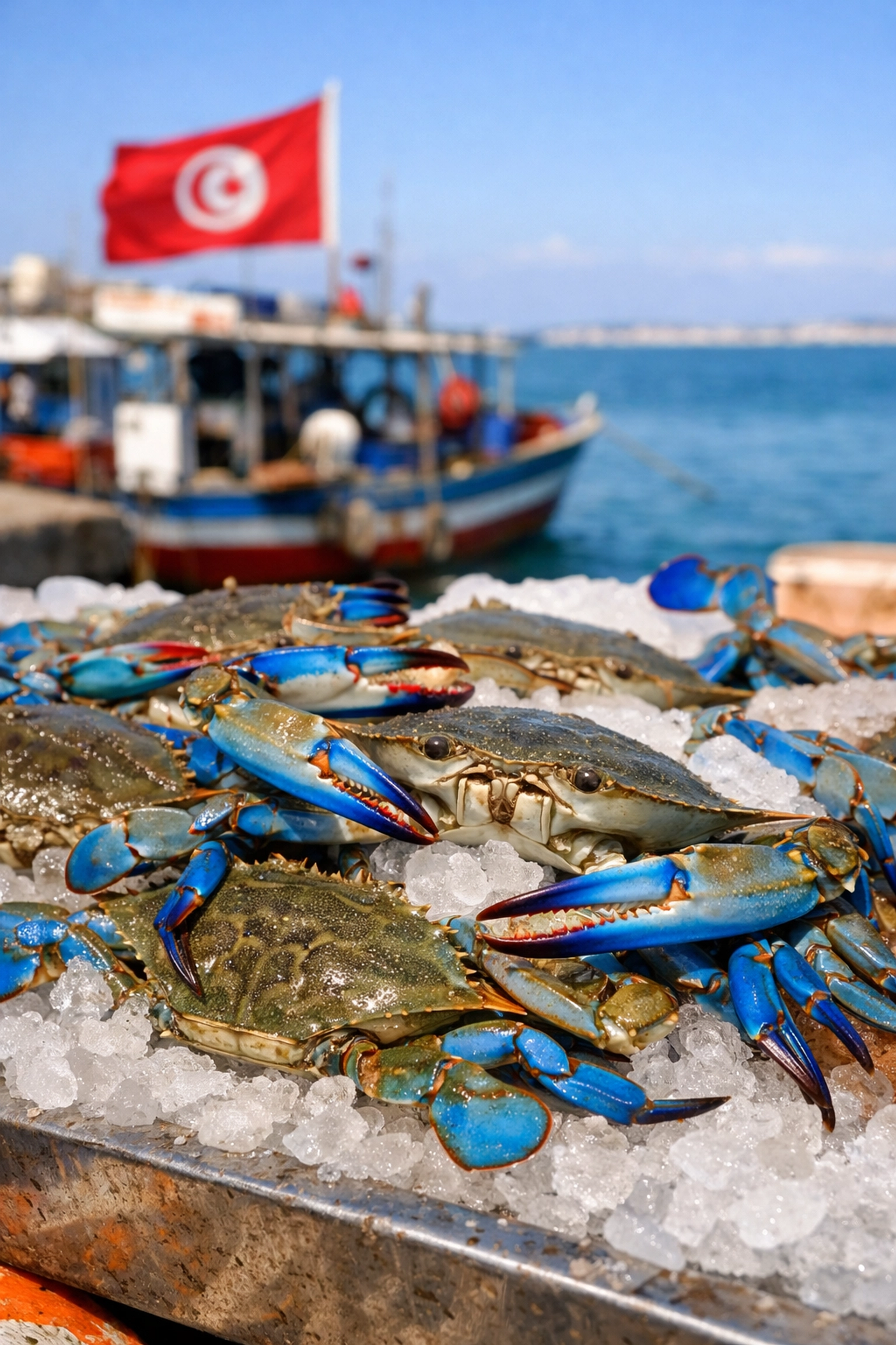 Blue swimming crabs at Tunisian Mediterranean market turned into economic resource